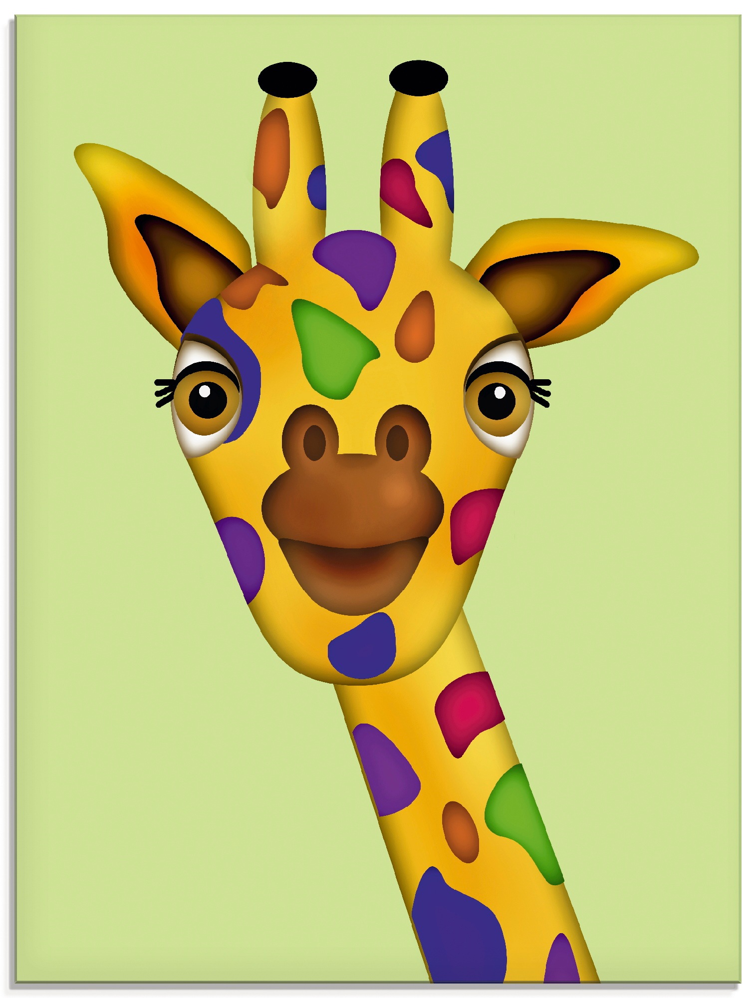 Black Friday Artland Glasbild »Bunte Giraffe«, Wildtiere, (1 St.), in verschiedenen  Größen | BAUR