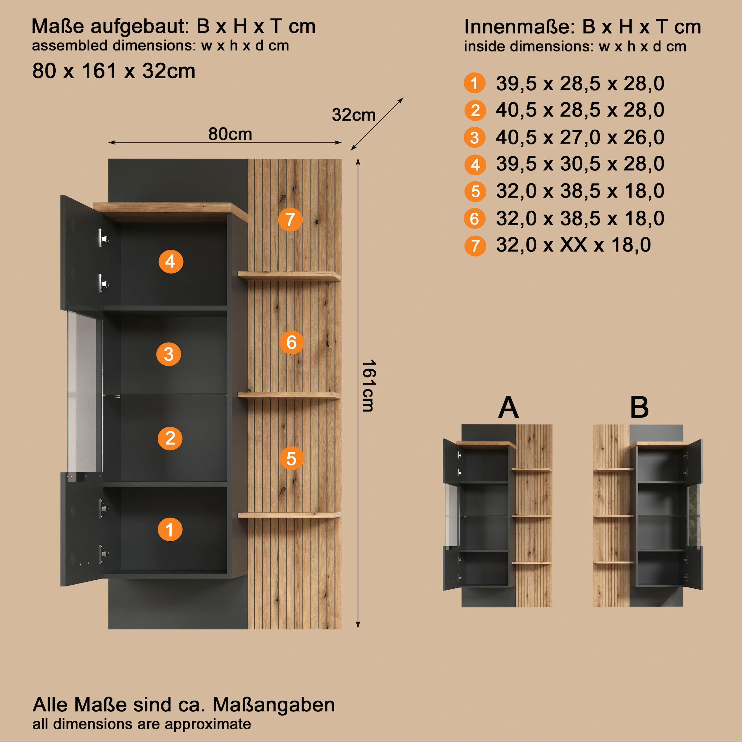 Home affaire Hängevitrine »Bajo« 1 Stk. tlg.