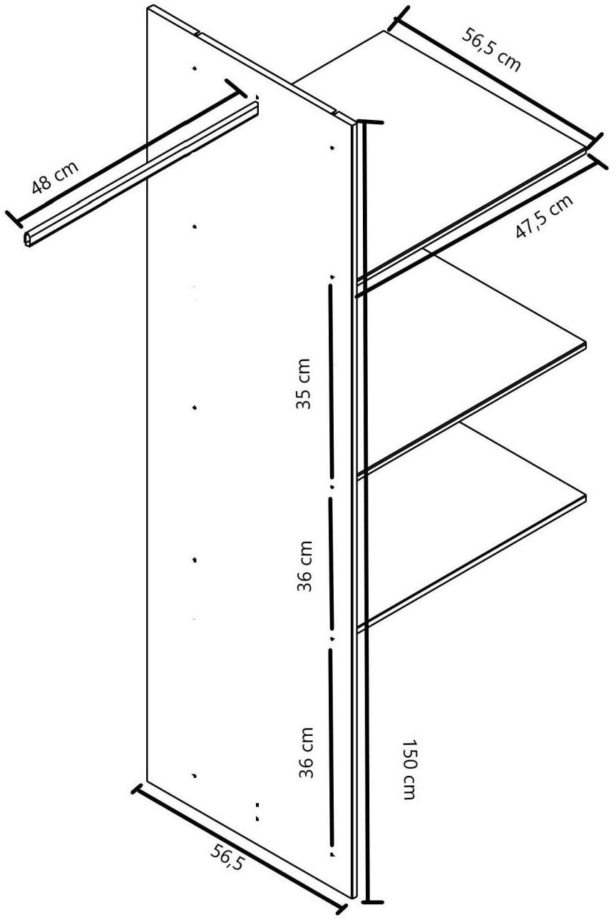 OTTO home Inneneinteilung »Hällevik - Trennwand für extra Stauraum aus massivem Eichenholz« Für Hällevik Schrank 97 cm (2 Türen) und 98 cm (3/4 Türen)