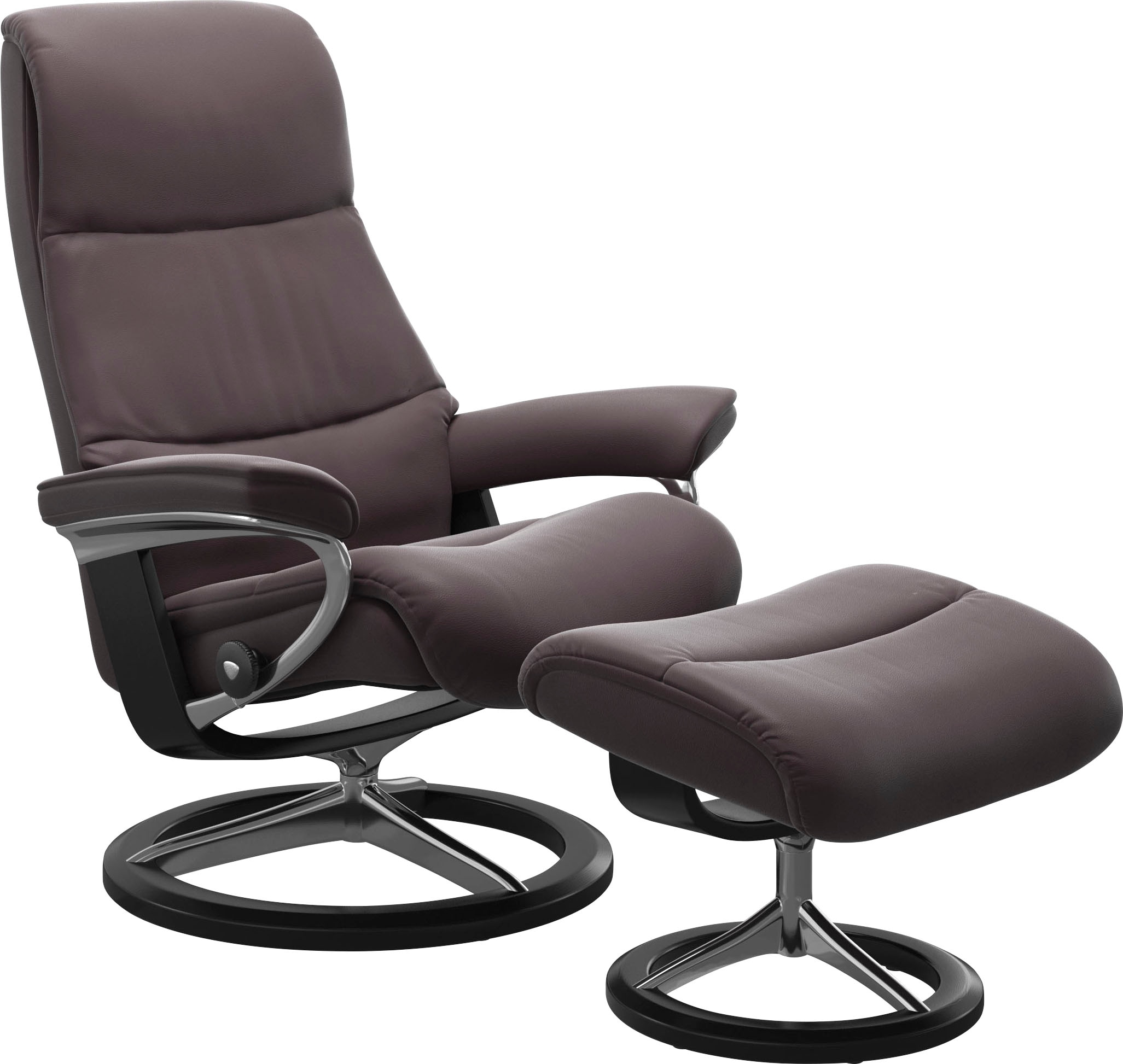Stressless Relaxsessel "View" Set, Relaxsessel mit Hocker, mit Signature Base, Größe M,Gestell Schwarz