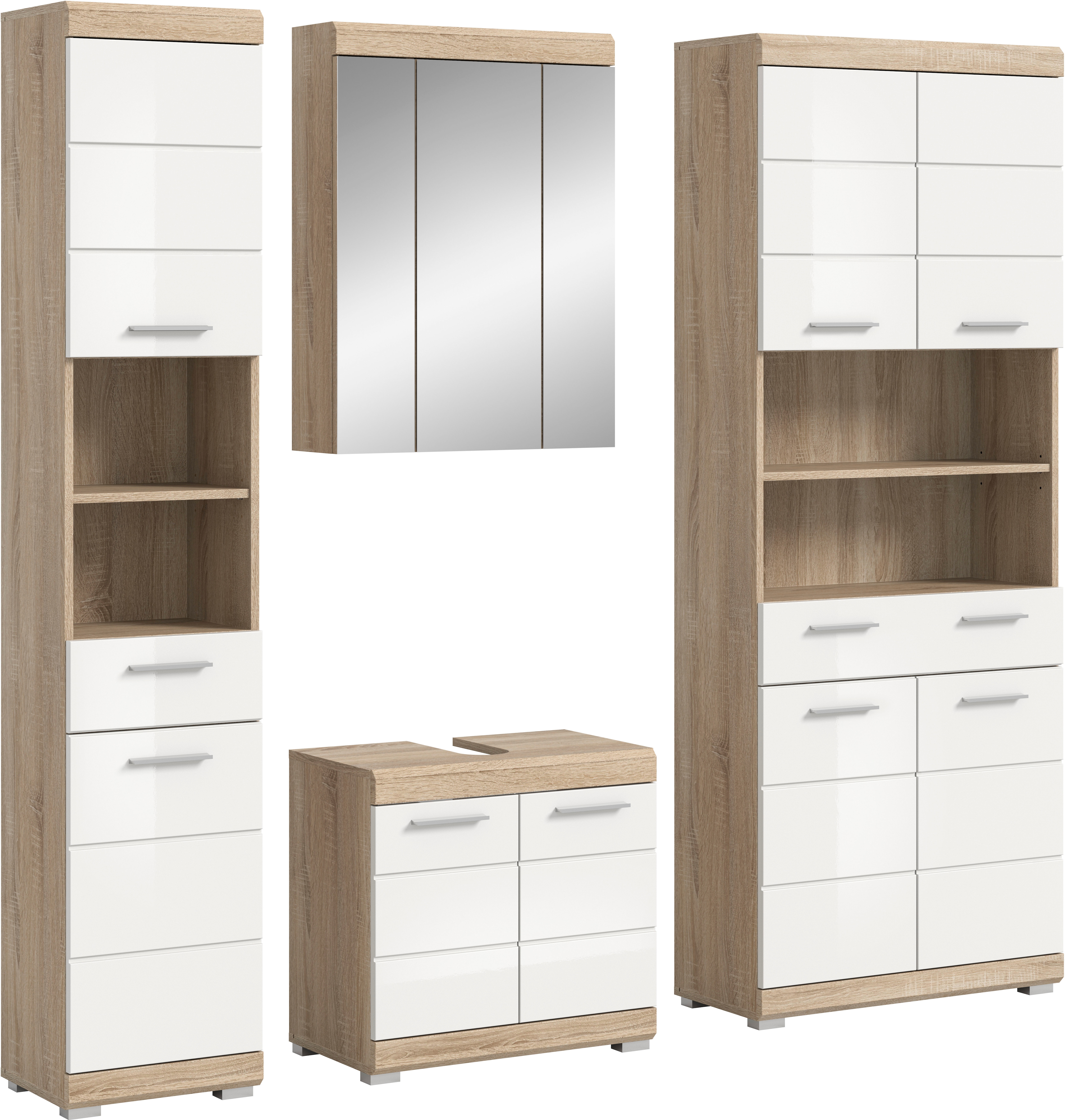 welltime Badmöbel-Set "SIENA, 4 teilig, bestehend aus:" Set, TOPSELLER, 4 Stk. tlg.
