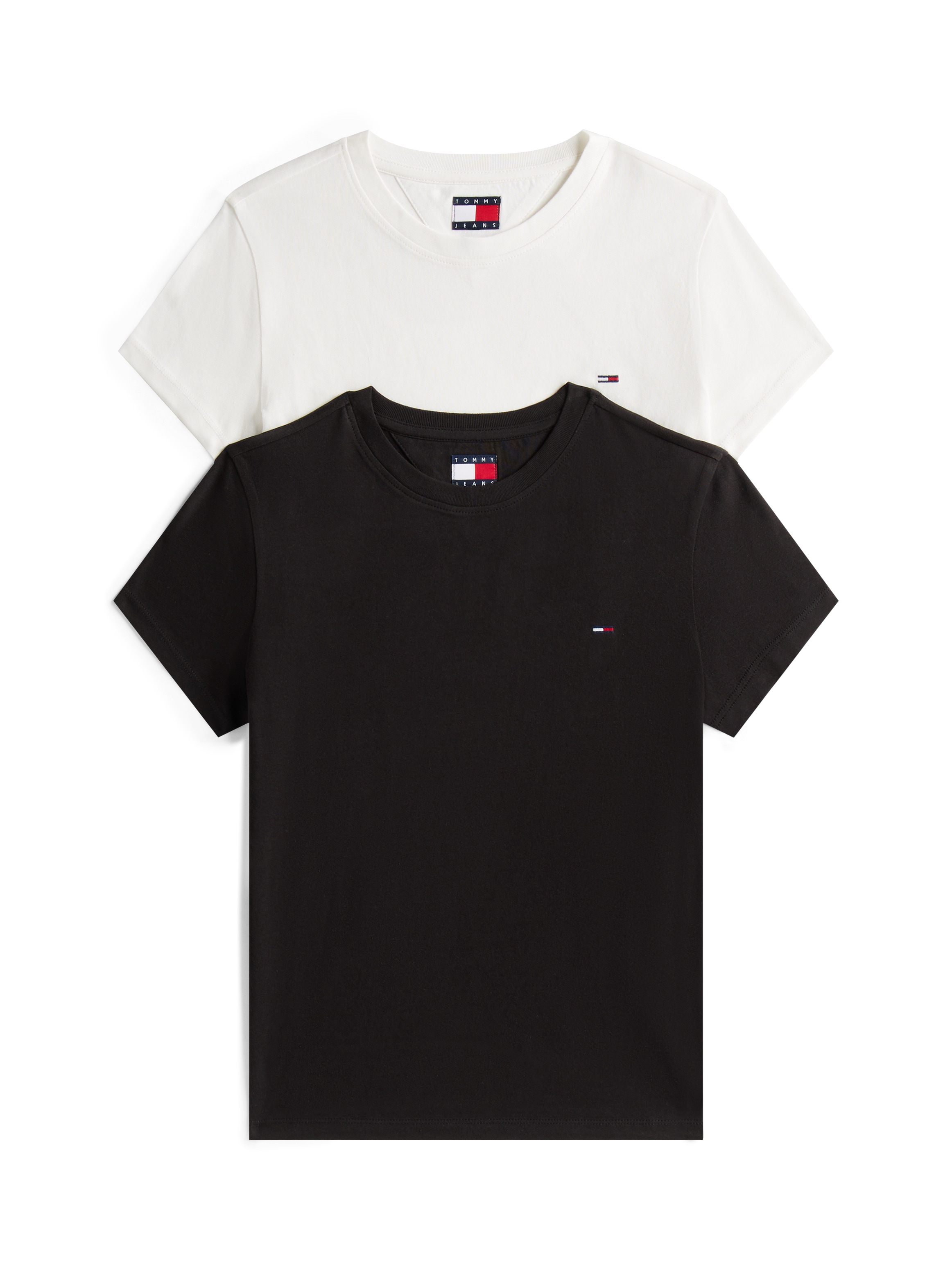 Tommy Jeans T-Shirt »TJW 2PACK C-NECK TEE«, (Packung, 2 tlg., 2er), mit Logo-Stickerei