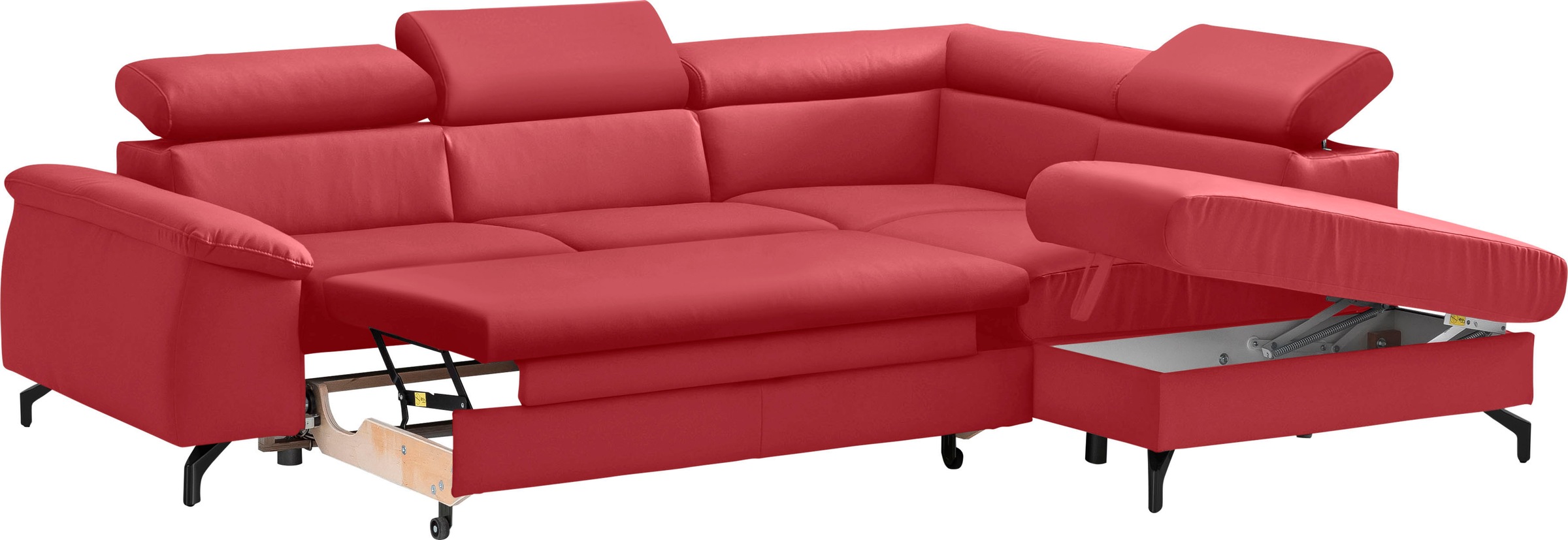 COTTA Ecksofa »Komaris L-Form«, mit Kopfteilverstellung, wahlweise mit Bettfunktion & Bettkasten
