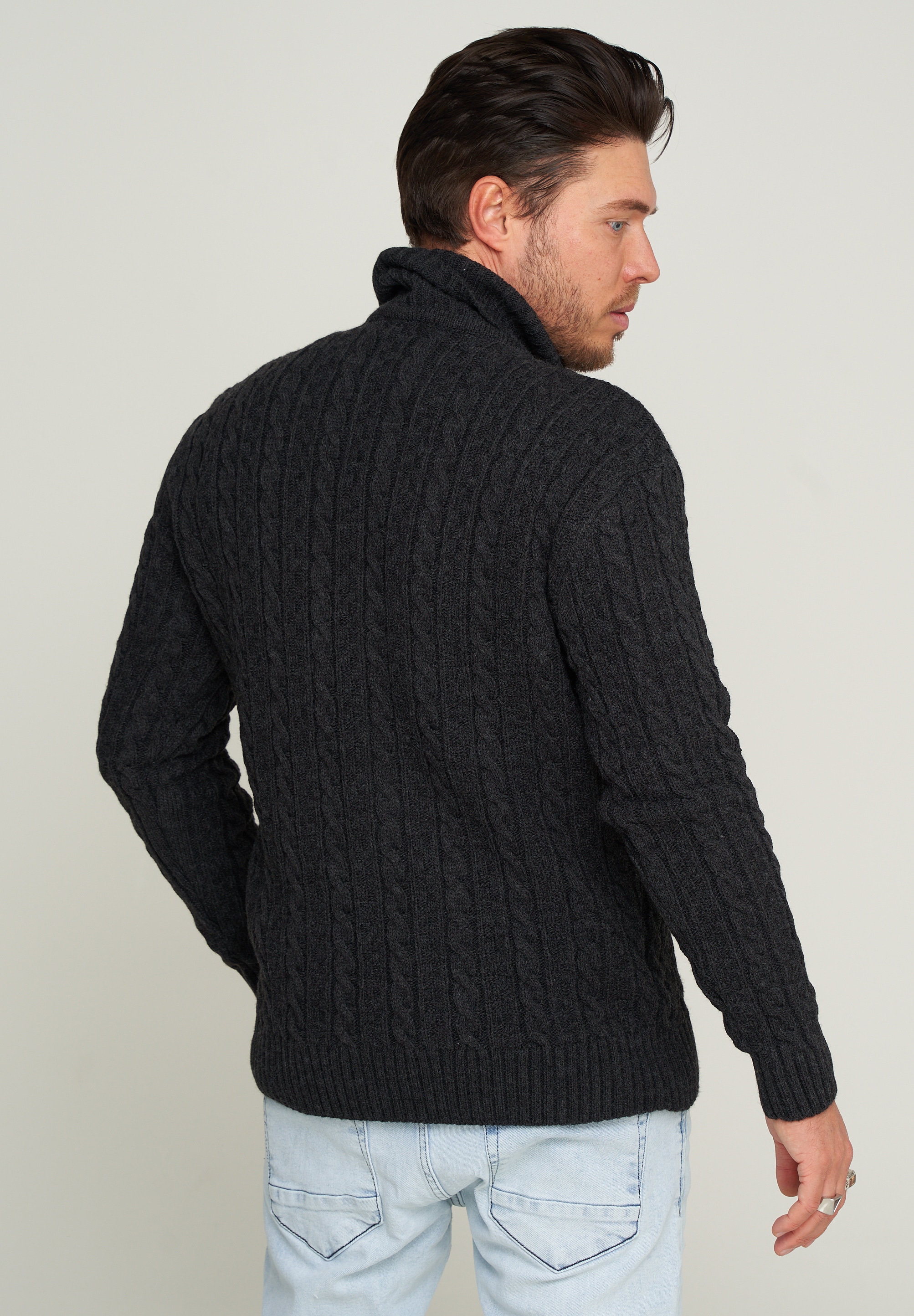 CARISMA Rollkragenpullover »CARISMA Strickpullover CRMUS« Grobstrick Zopf-Muster