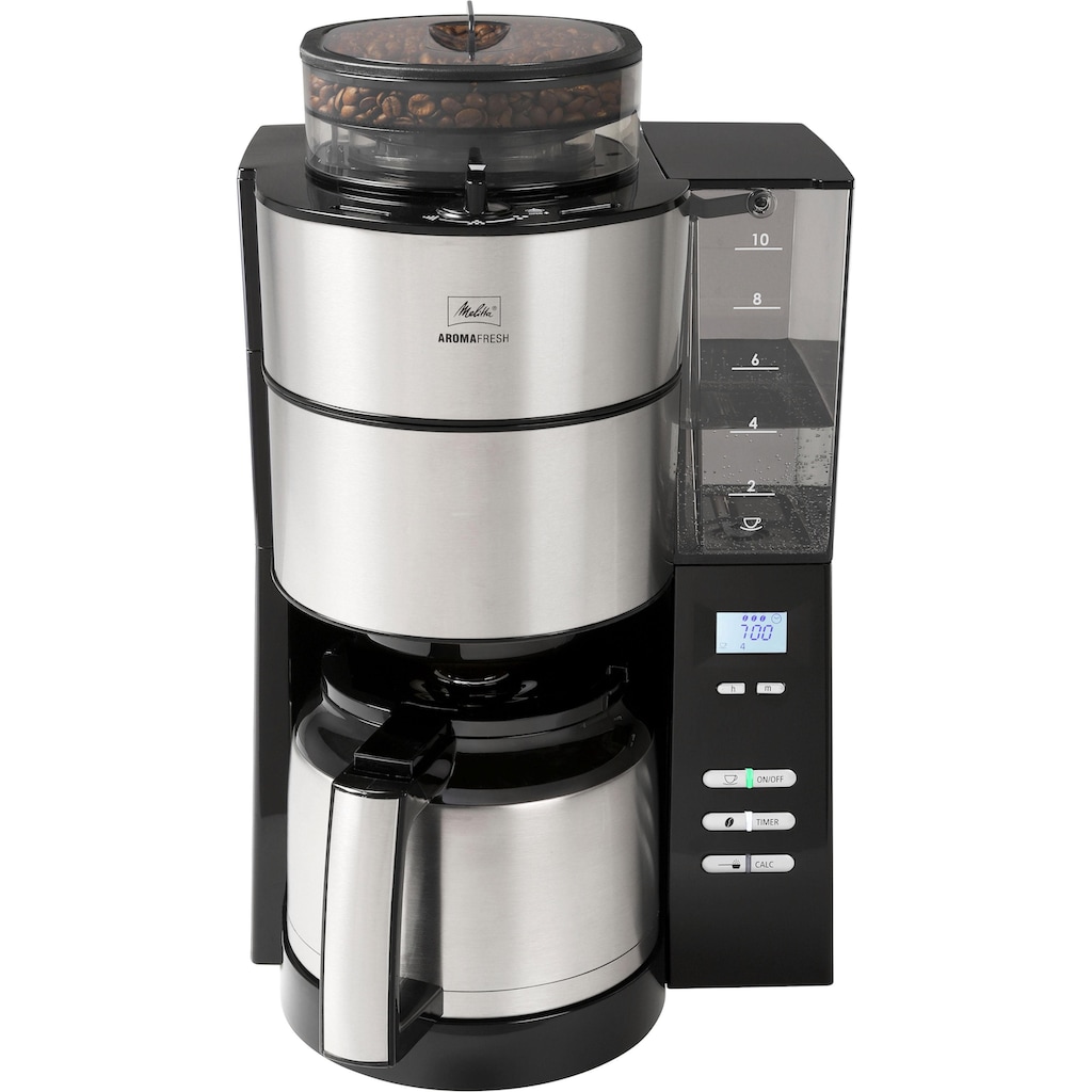 Melitta Kaffeemaschine mit Mahlwerk »AromaFresh Therm 1021-12«, 1,2 l Kaffeekanne, Papierfilter, 1x4