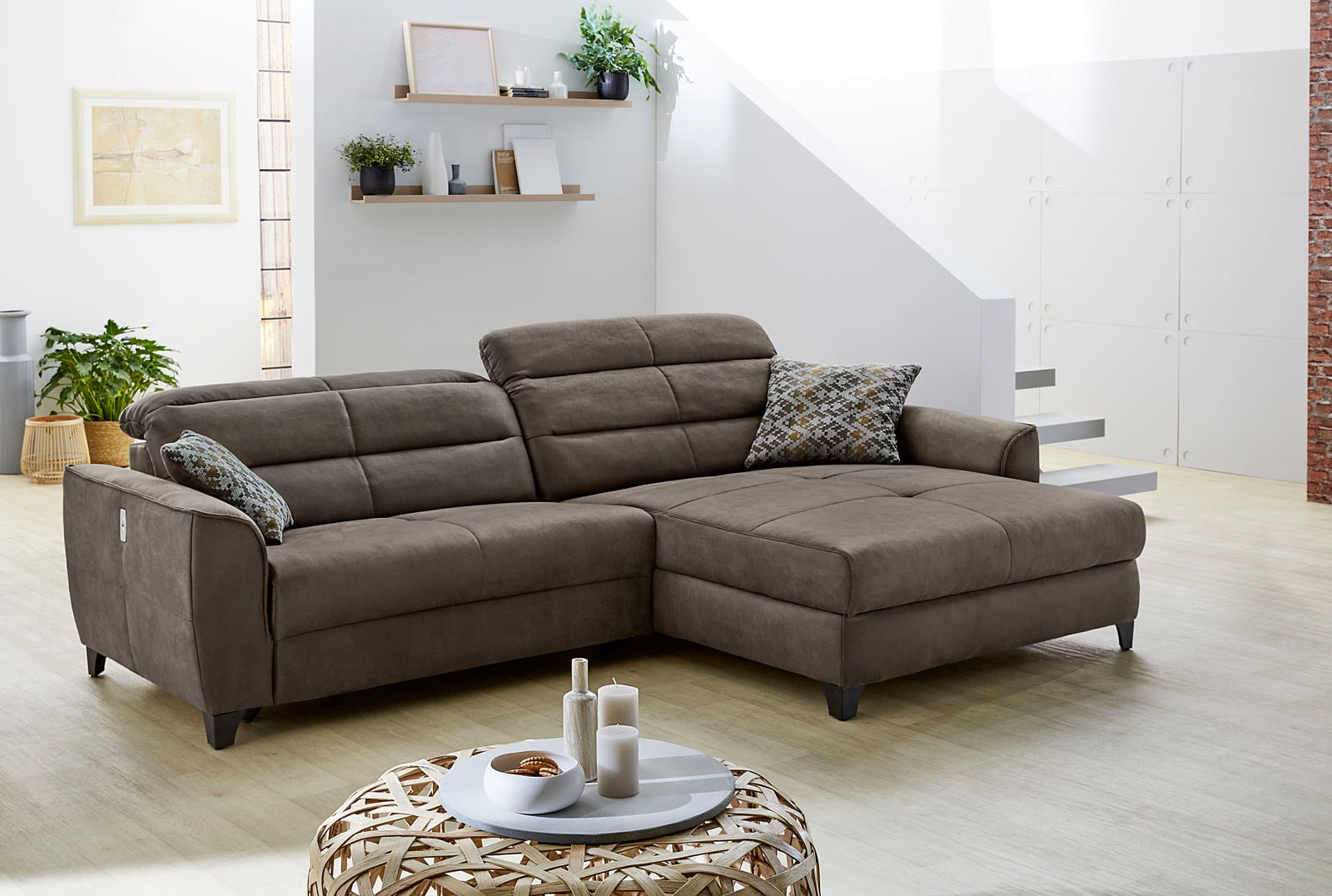 Jockenhöfer Gruppe Ecksofa »Double One L-Form«, mit 2x 120cm breiten, elektromotorischen Relaxfunktionen