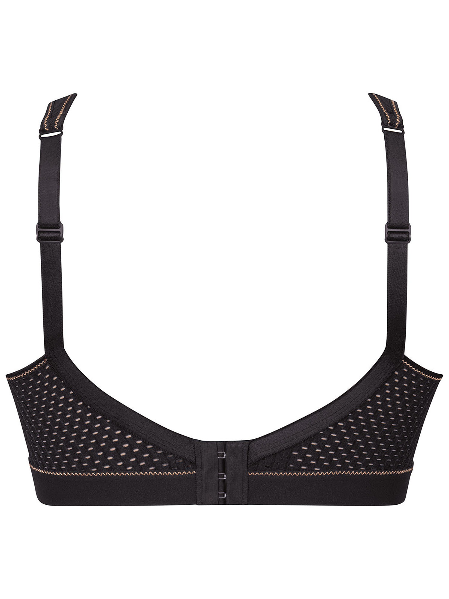 Sport-BH ANITA "Sport BH extreme control", Damen, Gr. 75, Cup F, schwarz (schwarz, gold), Obermaterial: 76% Polyester PES. 19% Polyamid PA. 5% Elasthan EL., BHs Sport-BH 2