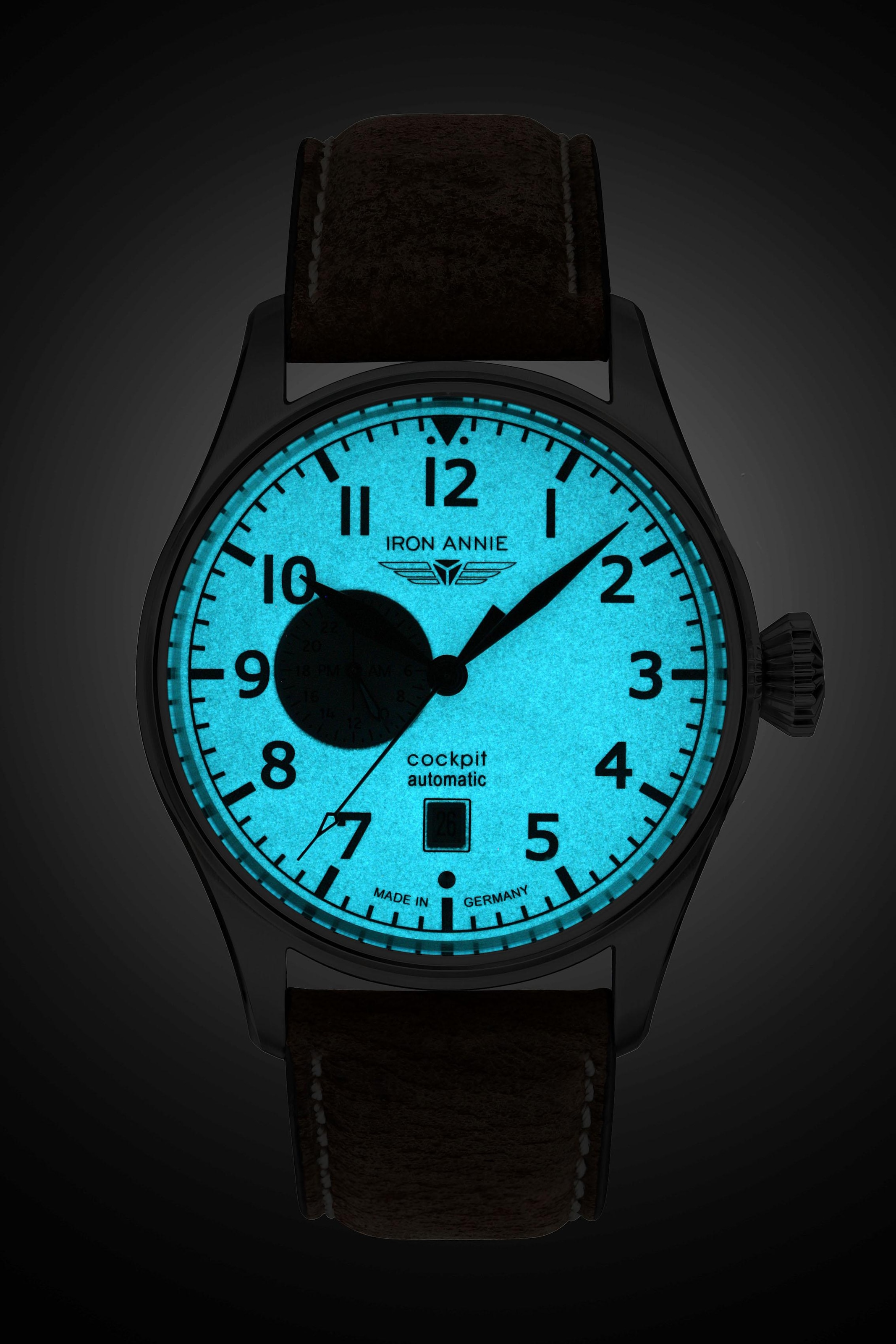 »Flight ANNIE Control Std. Automatikuhr Superluminova Anzeige 5168-3« IRON 24