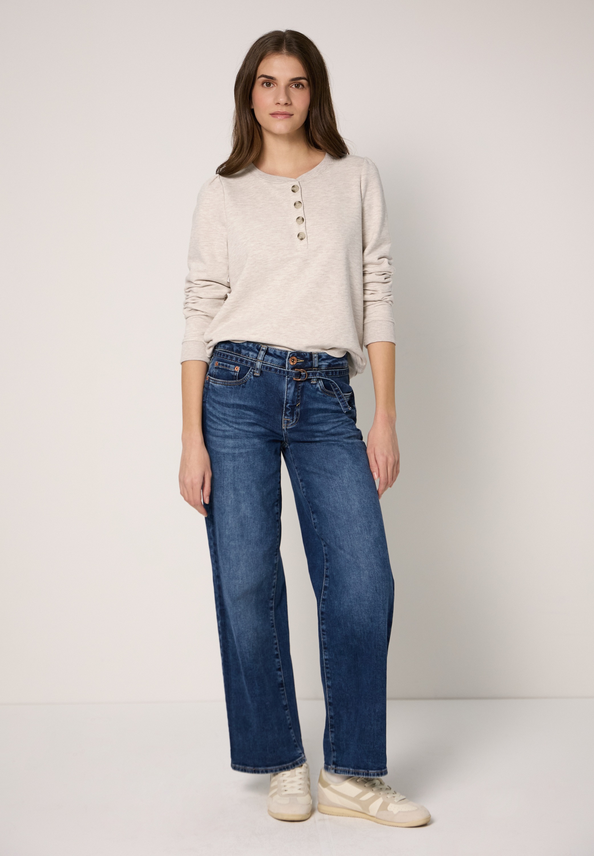 STREET ONE STUDIO Langarmshirt mit Knopfleiste