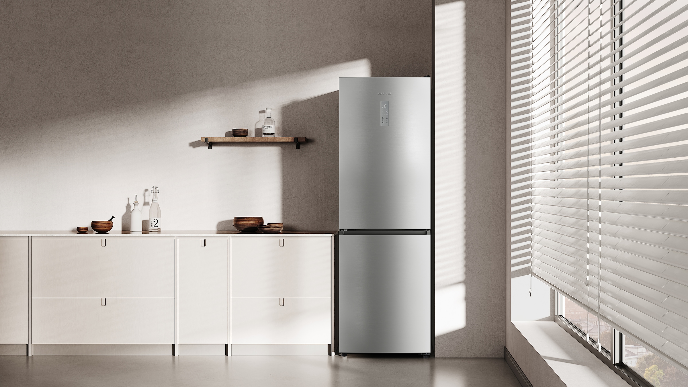 Dreame Kühl-/Gefrierkombination »DRB400WMBDEU« 185 cm hoch 59,5 cm breit Viel Platz, Leise, Modernes Design