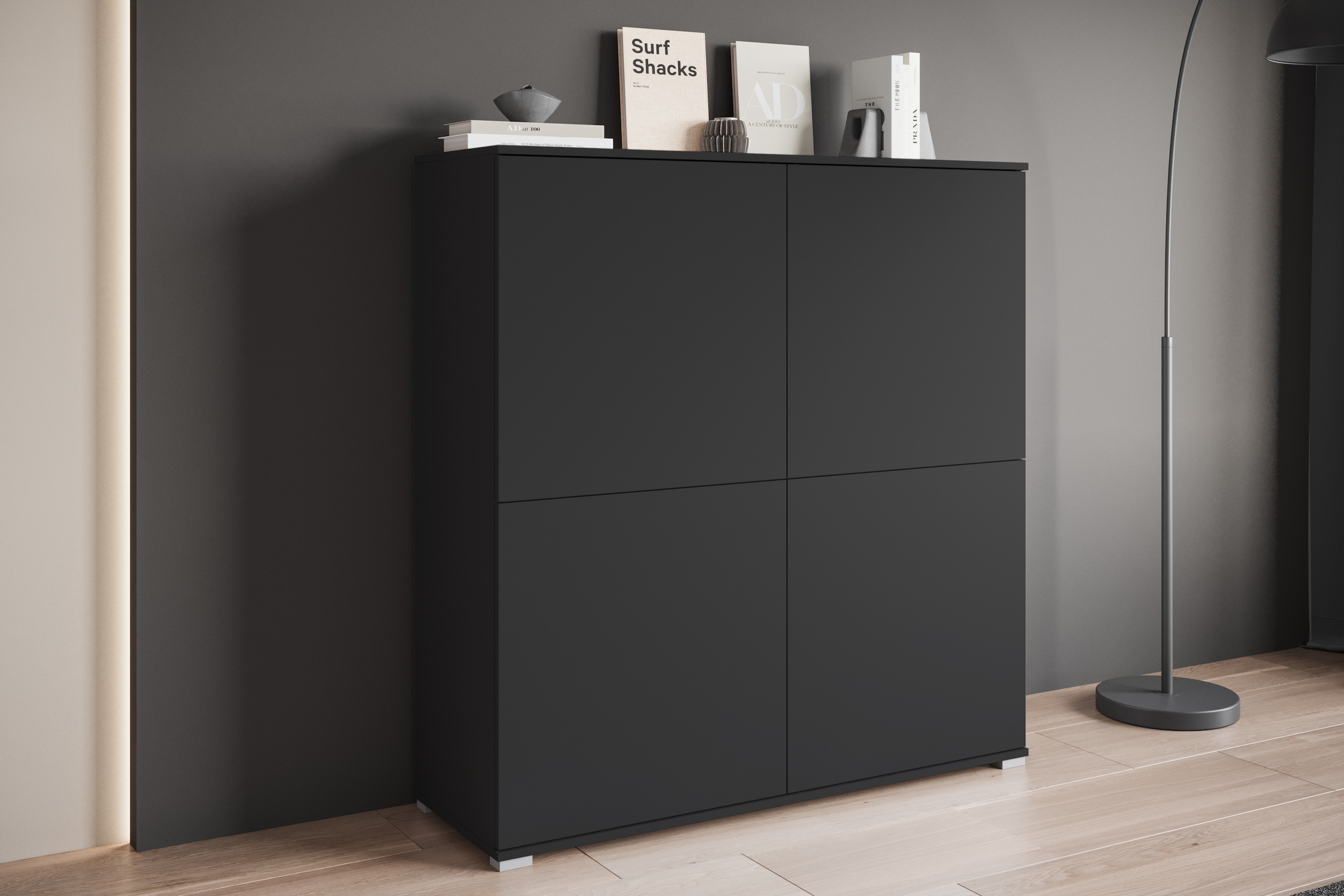 INOSIGN PC-Schrank »Kenia, Sekretär, Home Office«, (1 St.), Mit Push-to-open, Tastaturauszug und praktischem Stauraum
