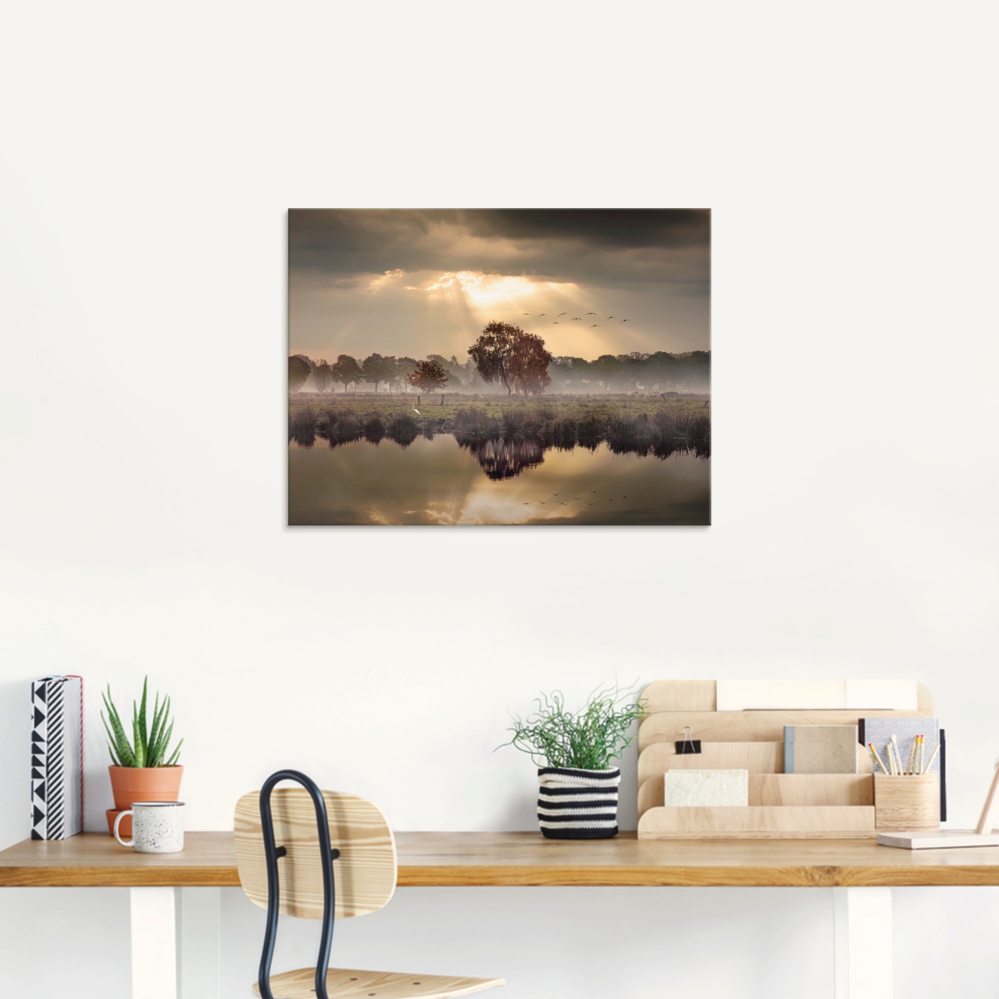 Artland Glasbild »Der Herbst in seiner stillen Einsamkeit«, Gewässer, (1 St.), in verschiedenen Größen