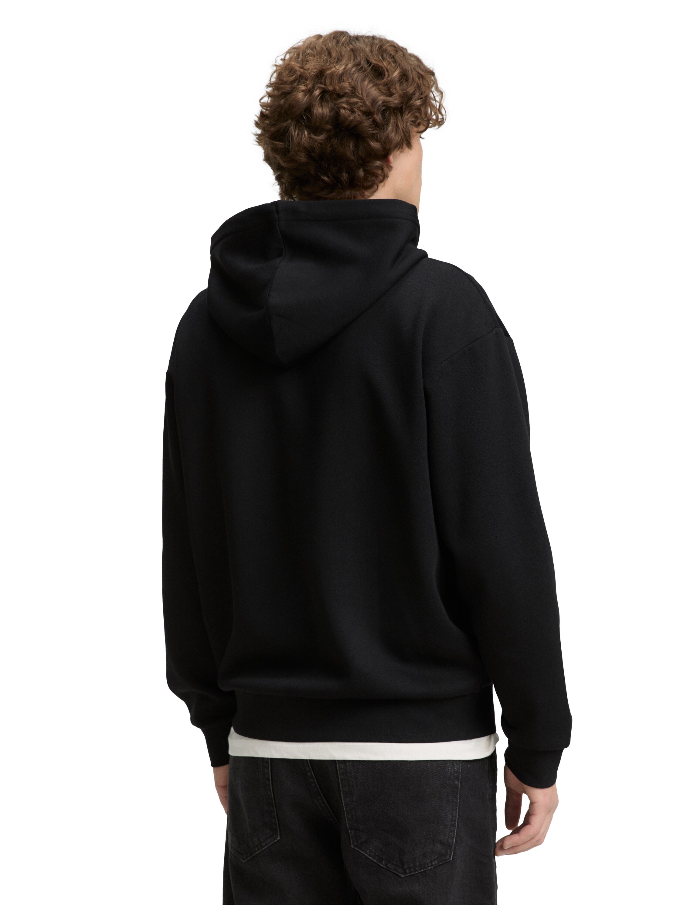 TOM TAILOR Denim Kapuzensweatjacke, mit Logostickerei