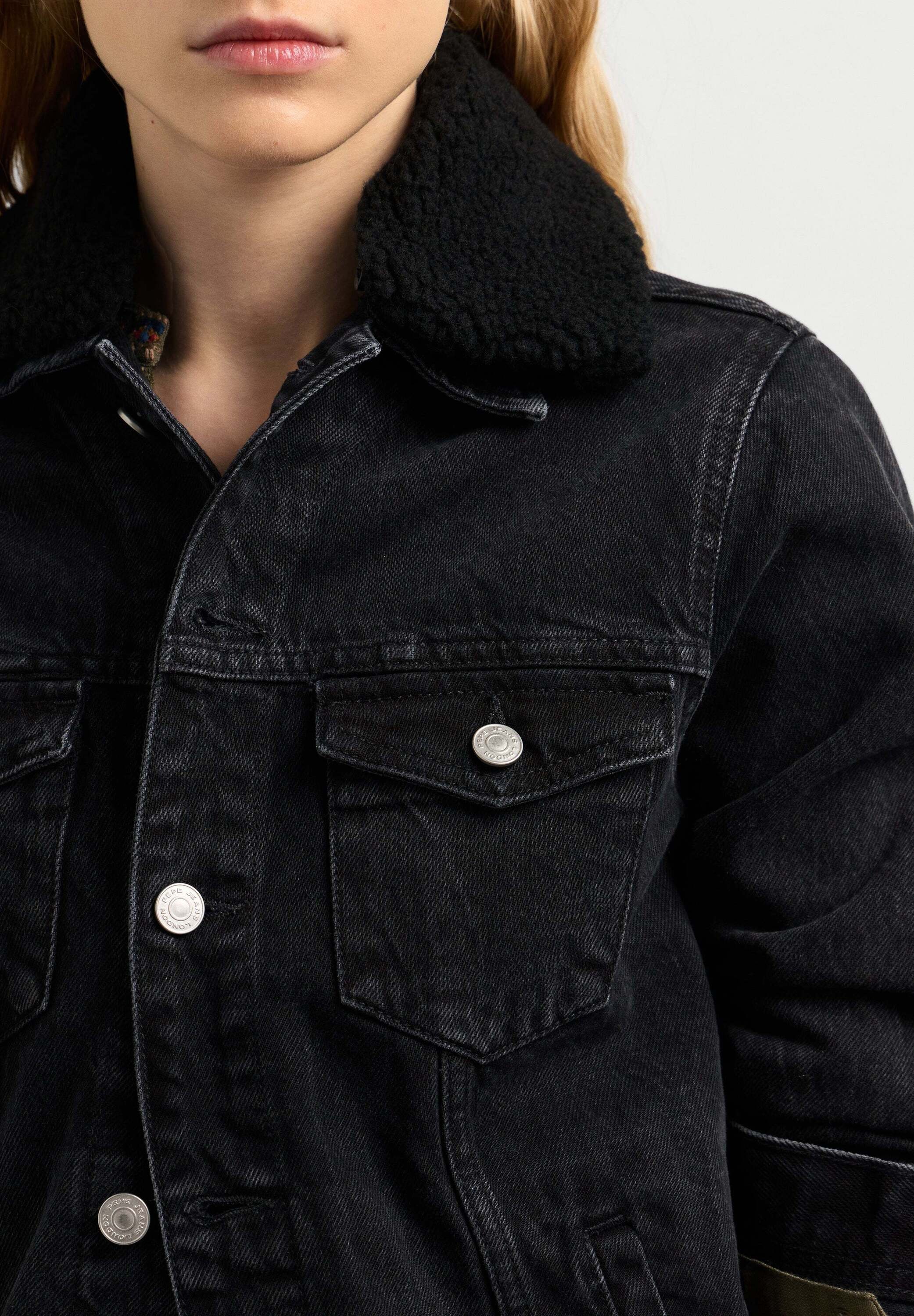 Pepe Jeans Jeansjacke »denim jacket CRESCENT TRUCKER JACKET TEDDY«
