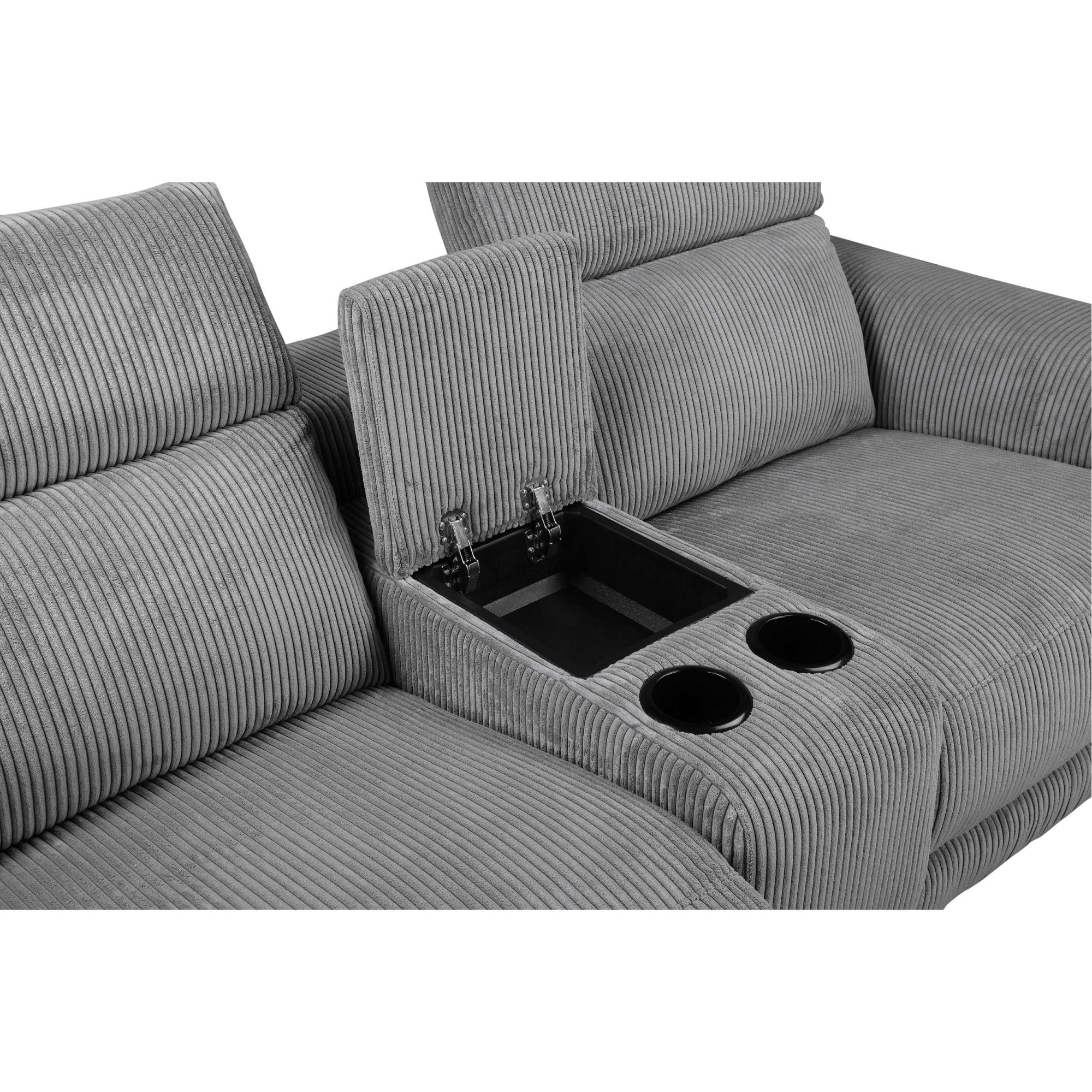 OTTO home Ecksofa »LUND Kinosofa, L-Form, 298cm, man./elektr. Relaxfunktion (mit USB-A/C)« USB-A/C bei elektr.Variante, Kopfteilverstellg/Getränkehalter/Staufach