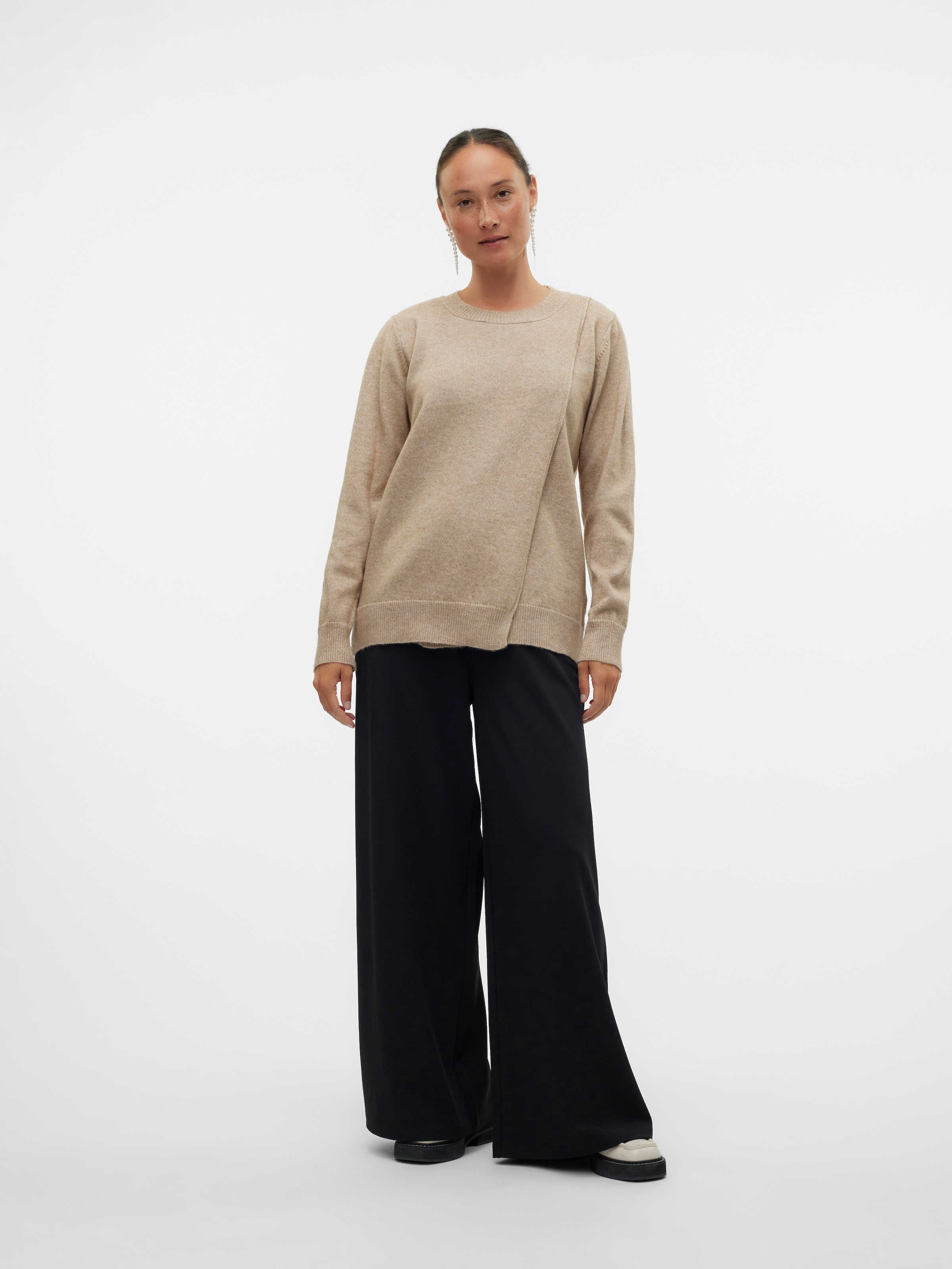 Mamalicious Strickpullover »MLNEWANNE IRIS L/S KNIT TOP 2F NOOS« Kunstfaser, regular fit