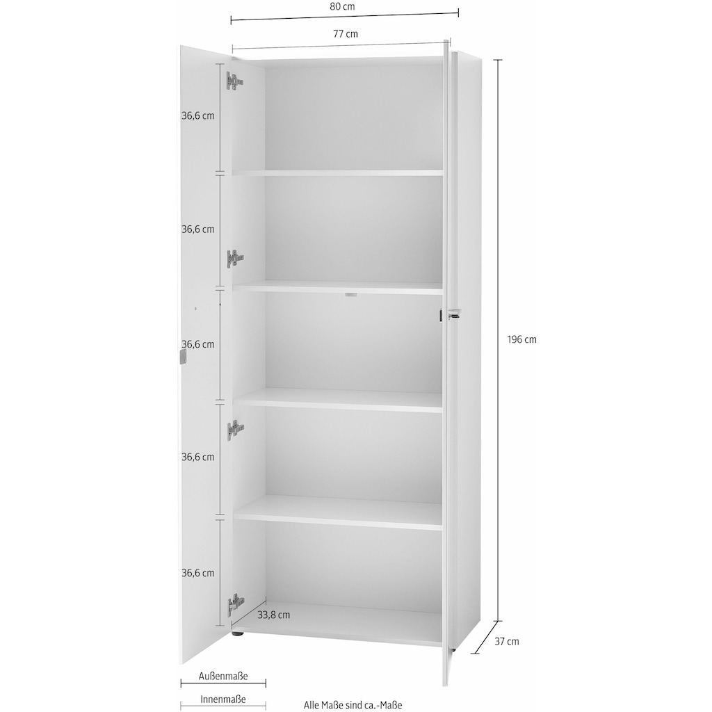 GERMANIA Aktenschrank »GW-Monteria«, mit weißer Glas-Auflage, abschließbar