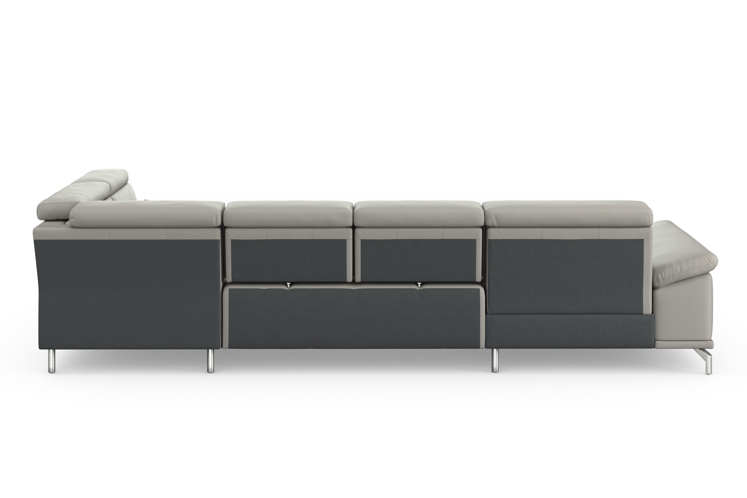 sit&more Wohnlandschaft »Cabrio U-Form, mit Sitztiefenverstellung, Arm- und Kopfteilverstellung«, 3 Nierenkissen, Federkern, optional Bettfunktion und Stauraum