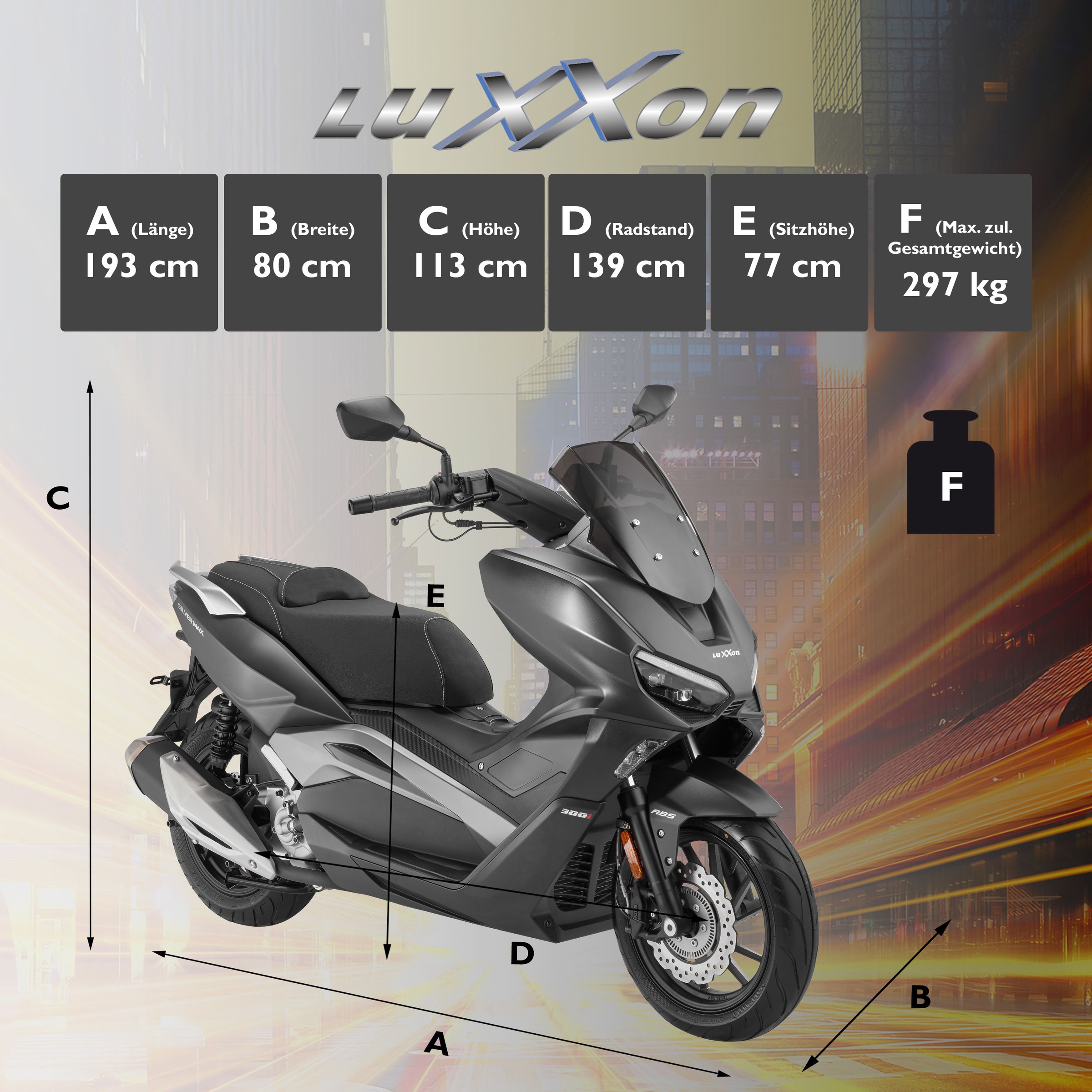 Luxxon Motorrad »Silvermax«, 278,2 cm³, 120 km/h, Euro 5, 21,3 PS