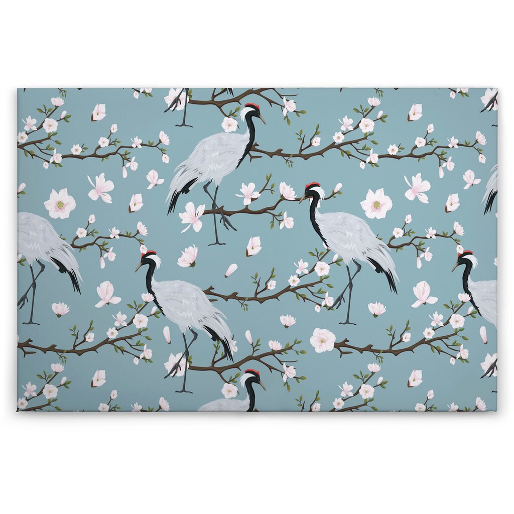 A.S. Création Leinwandbild »Japanese Cranes«, Blumen, (1 St.)