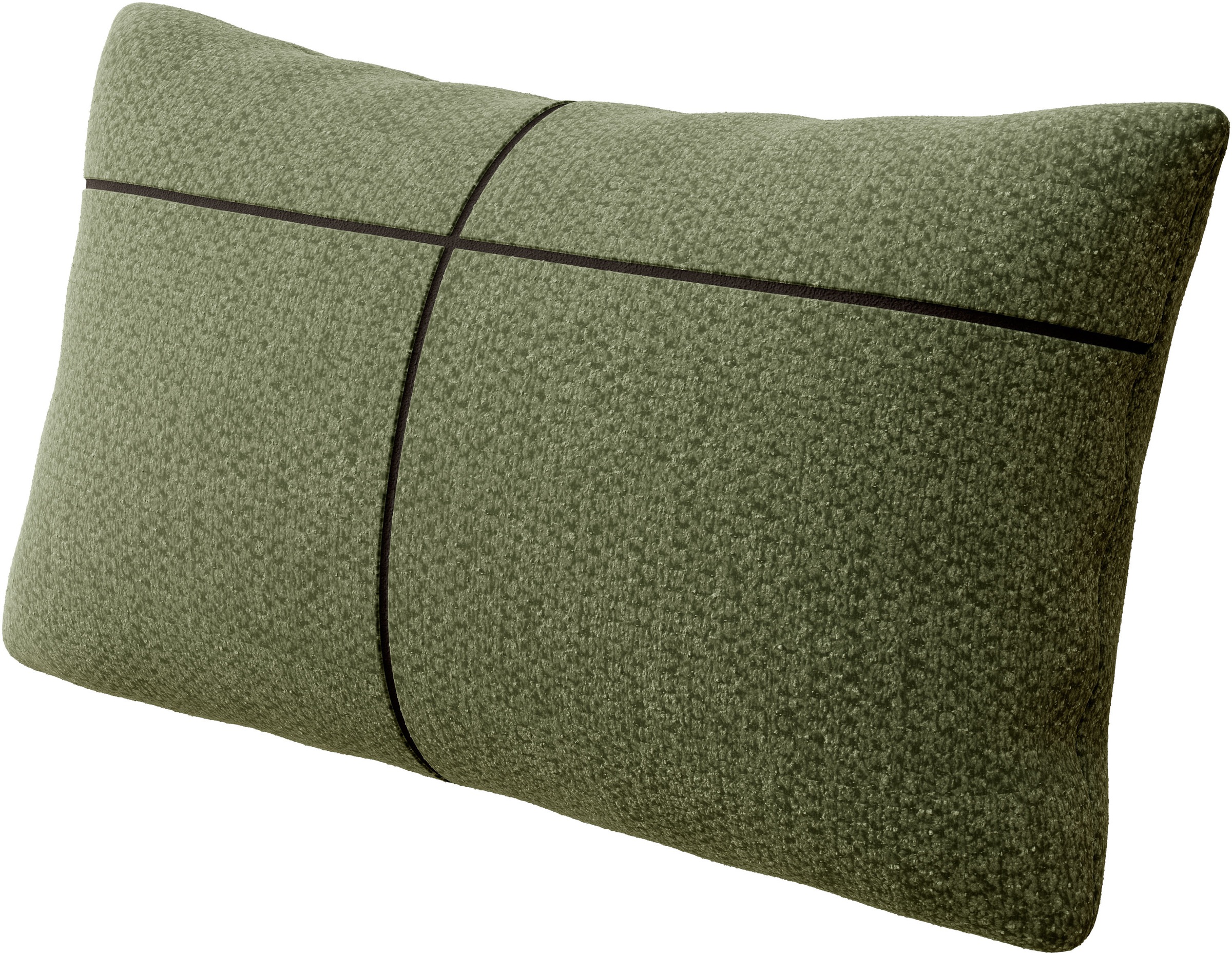 INOSIGN Ecksofa »Cross, mit softem Sitz, L-Form, wendbare Zierkissen, Breite 284 cm«, Couch mit vielen Kissen, stylische Kreuznaht, elegante Metallfüße