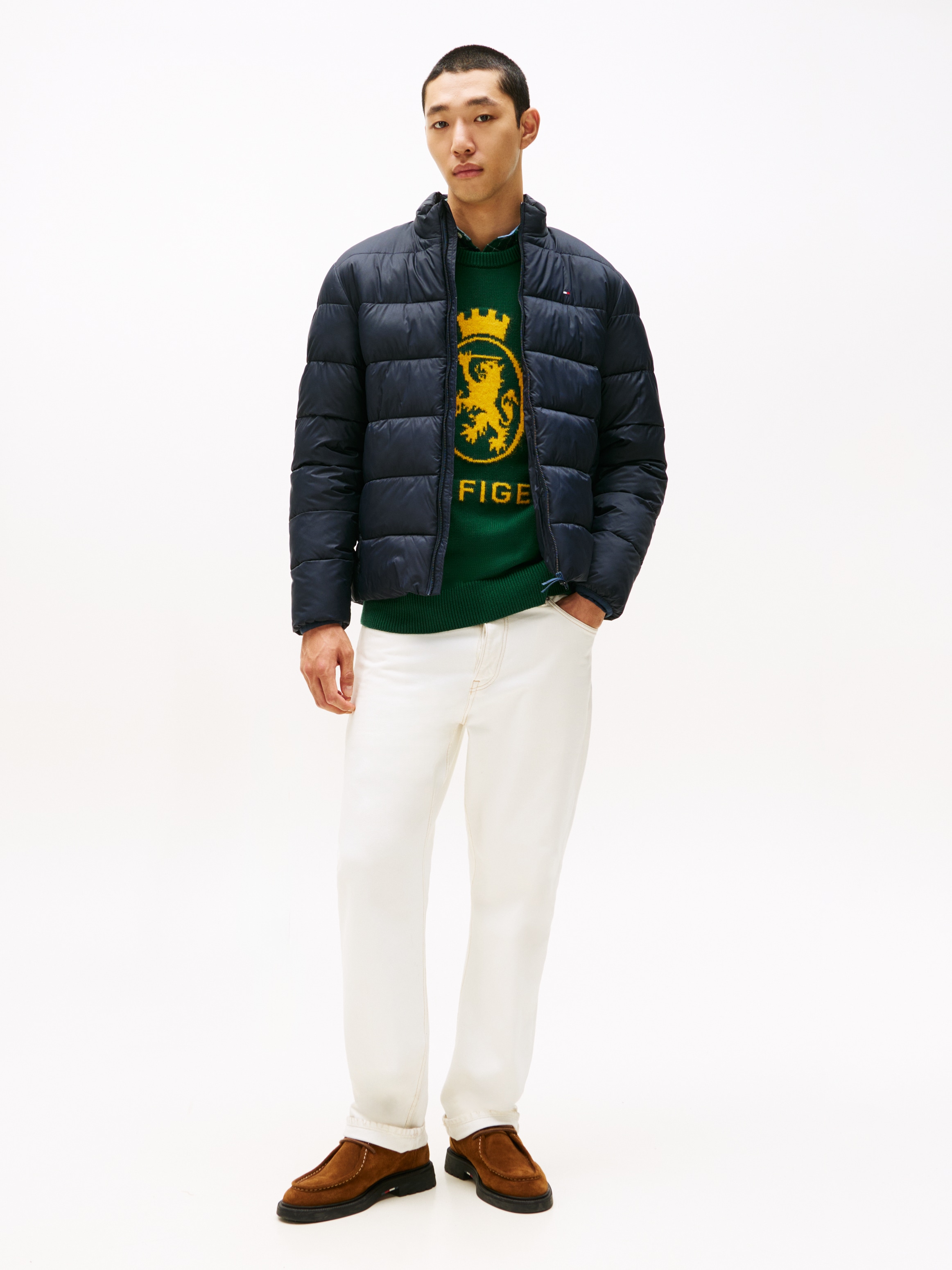 Tommy Hilfiger Steppjacke »MID WEIGHT STAND COLLAR«, ohne Kapuze, Winterjacke, Übergangsjacke