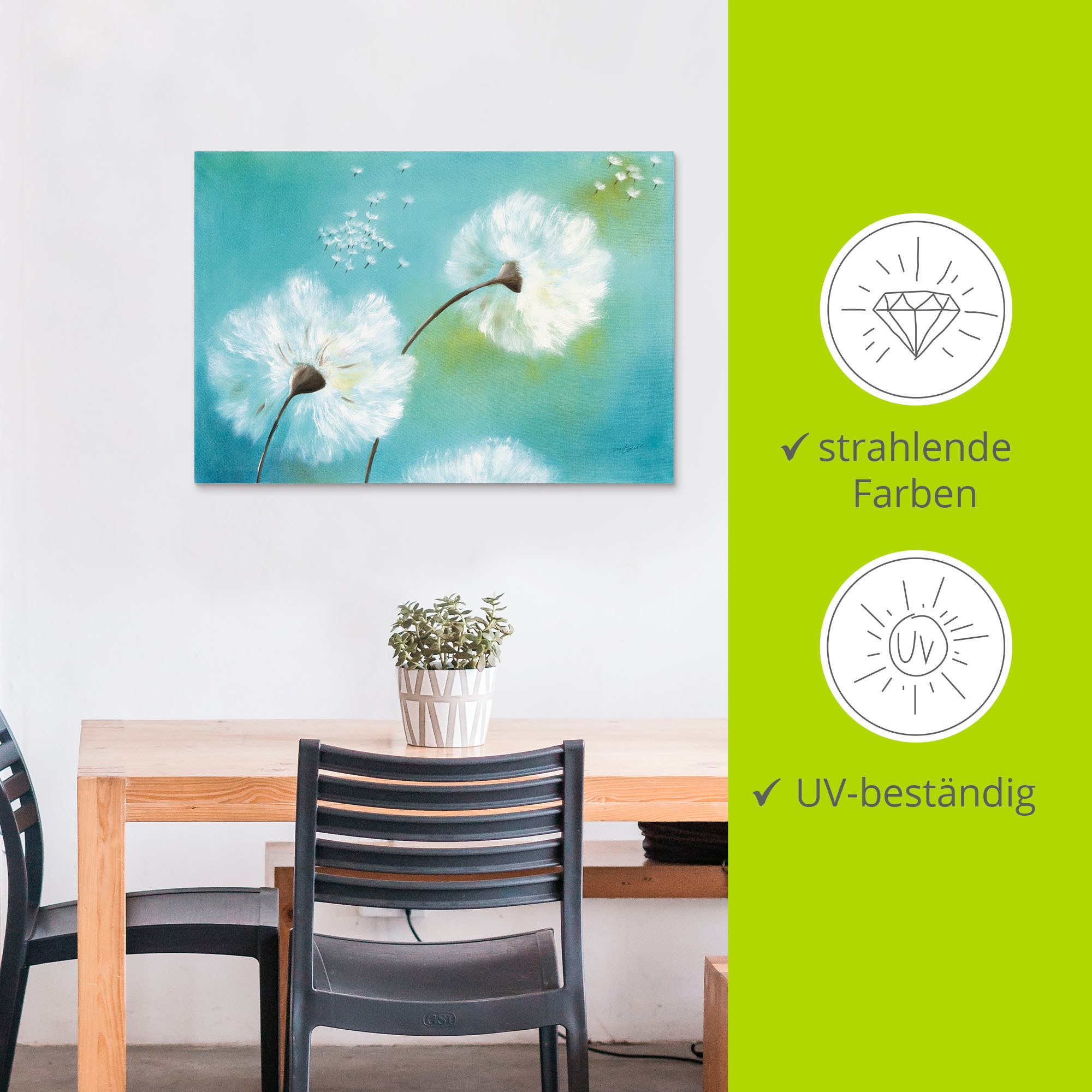 Artland Wandbild »Pusteblumen«, Blumen, (1 St.), als Alubild, Outdoorbild, Leinwandbild, Poster, Wandaufkleber
