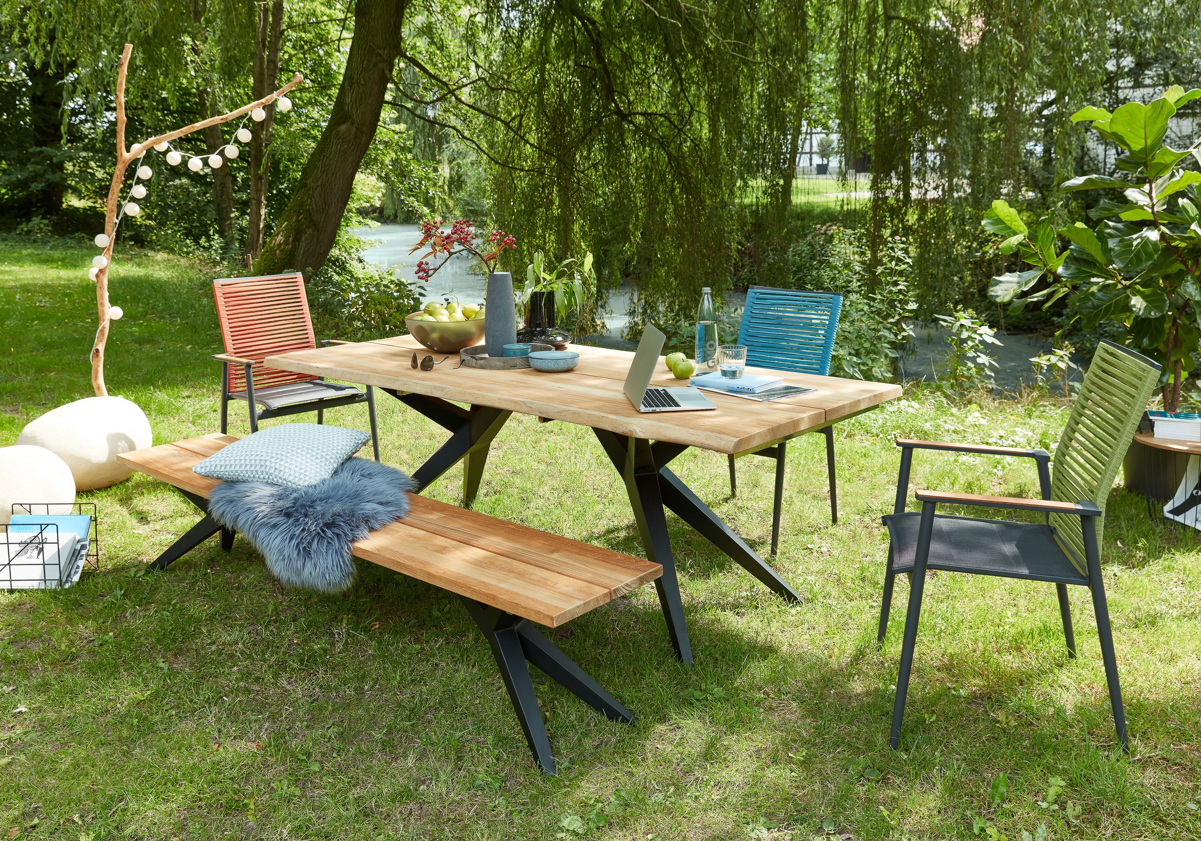 Musterring Sitzbank »Freilicht Bänke« 1 Stk. tlg. Massives Teak mit Baumkante, in drei Größen: 220, 240 und 280 cm