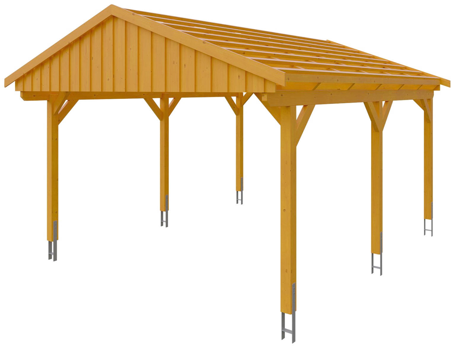 Skanholz Einzelcarport »Fichtelberg«, hellbraun, mit Dachlattung