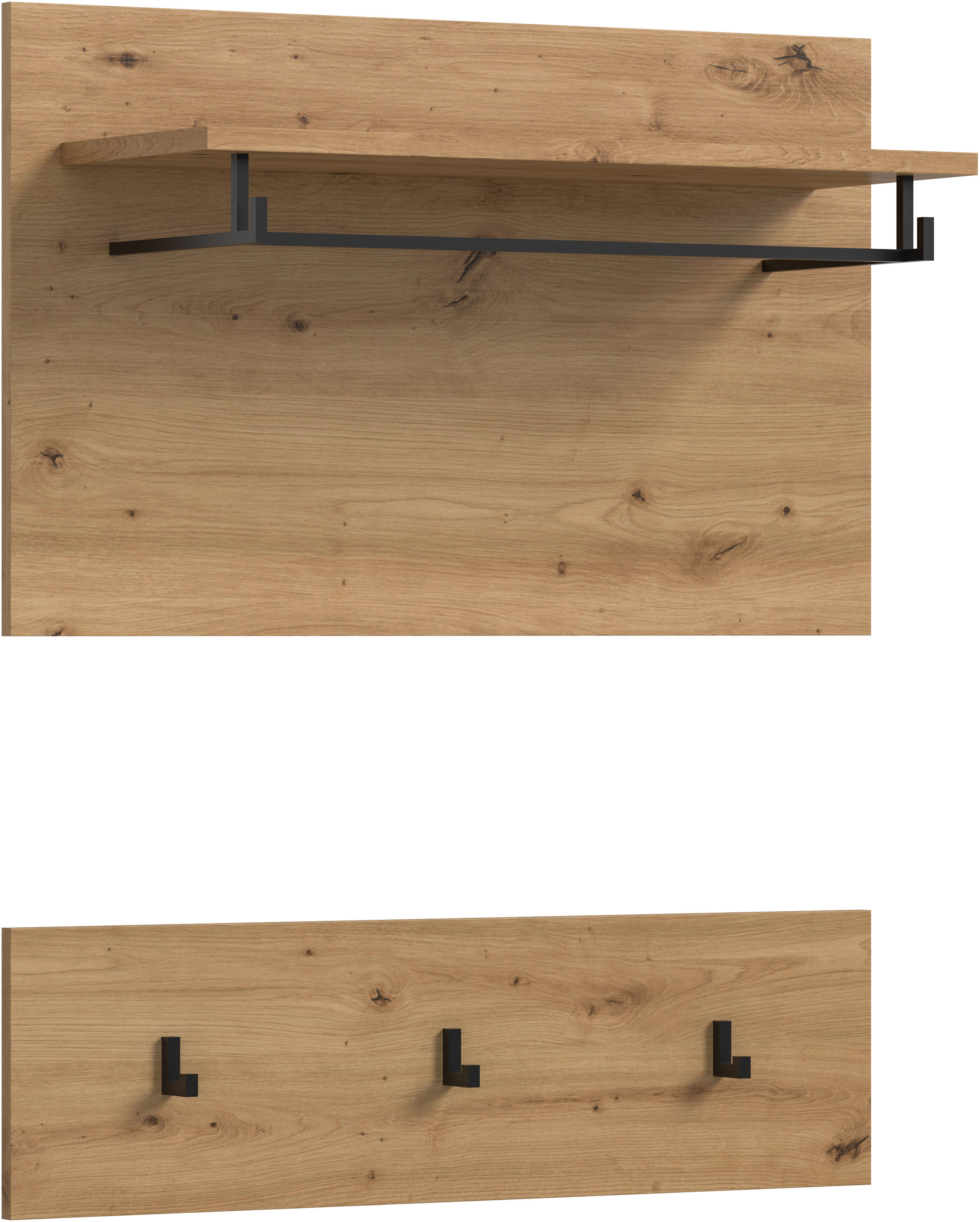 Home affaire Garderobenpaneel "REHAT, TOPSELLER, 2-teilig, bestehend aus: Paneel & Hakenleiste" in verschiedenen Farben erhältlich, 1 Stk. tlg. Paneel, Hakenleiste, Wandboard, Garderobe, Garderobenleiste