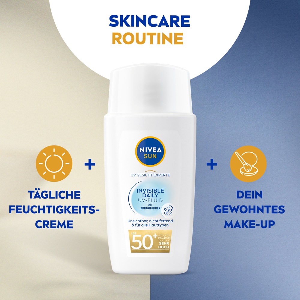 Nivea Sonnenschutzfluid »NIVEA SUN UV Gesicht Experte Invisible Daily UV-Fluid LSF 50+«