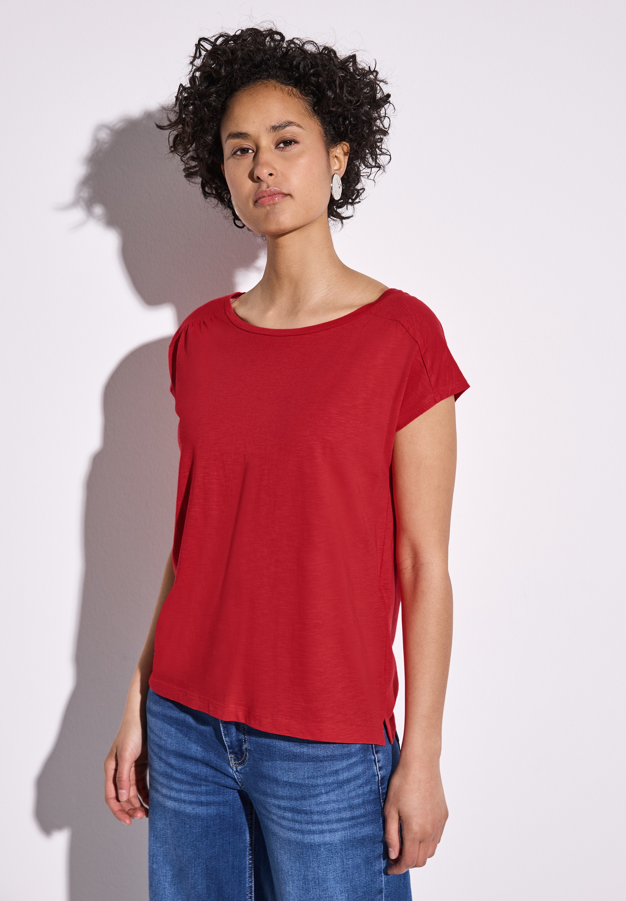 STREET ONE T-Shirt, mit Seitlichen Einschlitzen am Saum günstig online kaufen