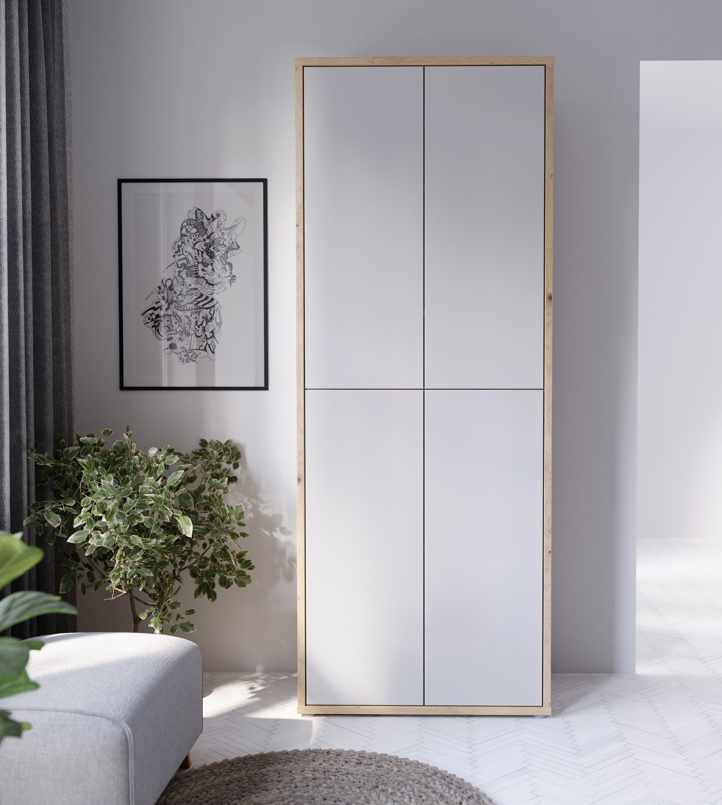 FORTE Schuhschrank »Alice Springs«, (B/H/T 74,5/191,9/34,9 cm), Stauraumschrank, Mehrzweckschrank, Breite 74,5 cm, mit 8 Böden