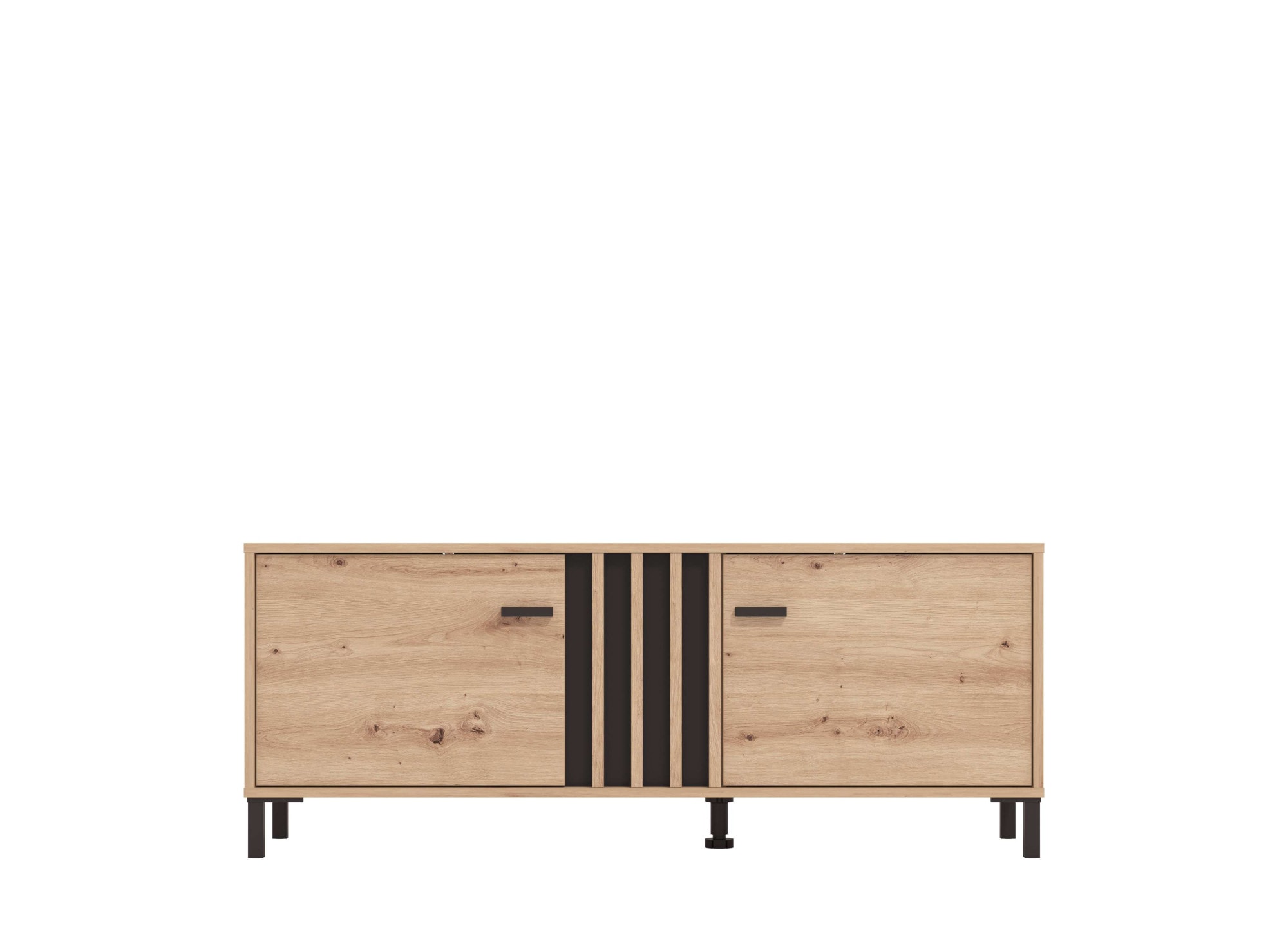 Home affaire Lowboard »LAVAL, TV-Board, TV-Kommode, TV-Schrank, TV-Unterschrank, TV-Möbel« Modernes Lowboard in Artisan-Dekor mit viel Stauraum, Lamellen-Optik