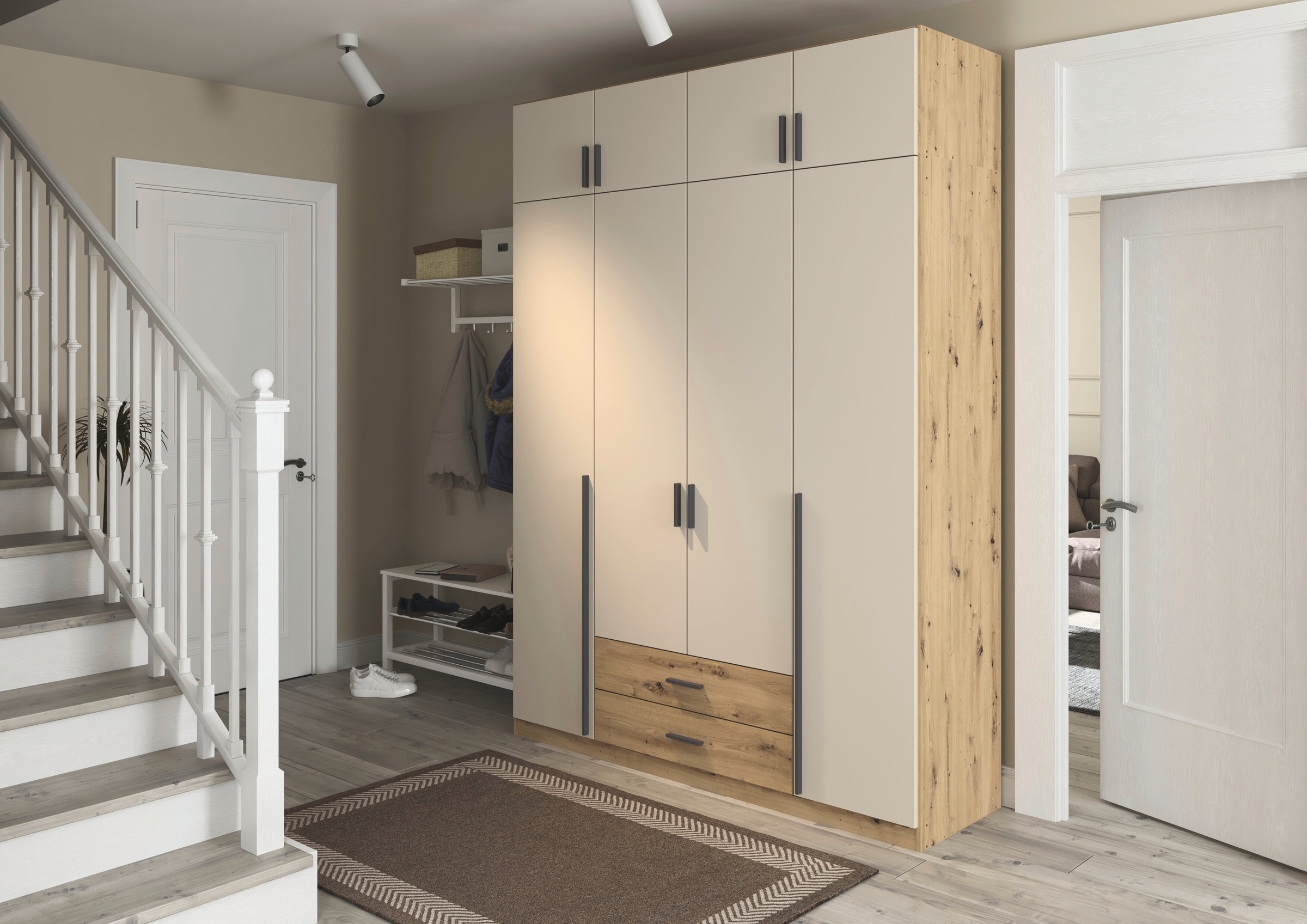 Thumbnail - rauch Kleiderschrank "Schrank Garderobe Wäscheschrank GAMMA in 4 Breiten 91-226 cm" 3 verschiedene Ausstattungen BASIC/C...