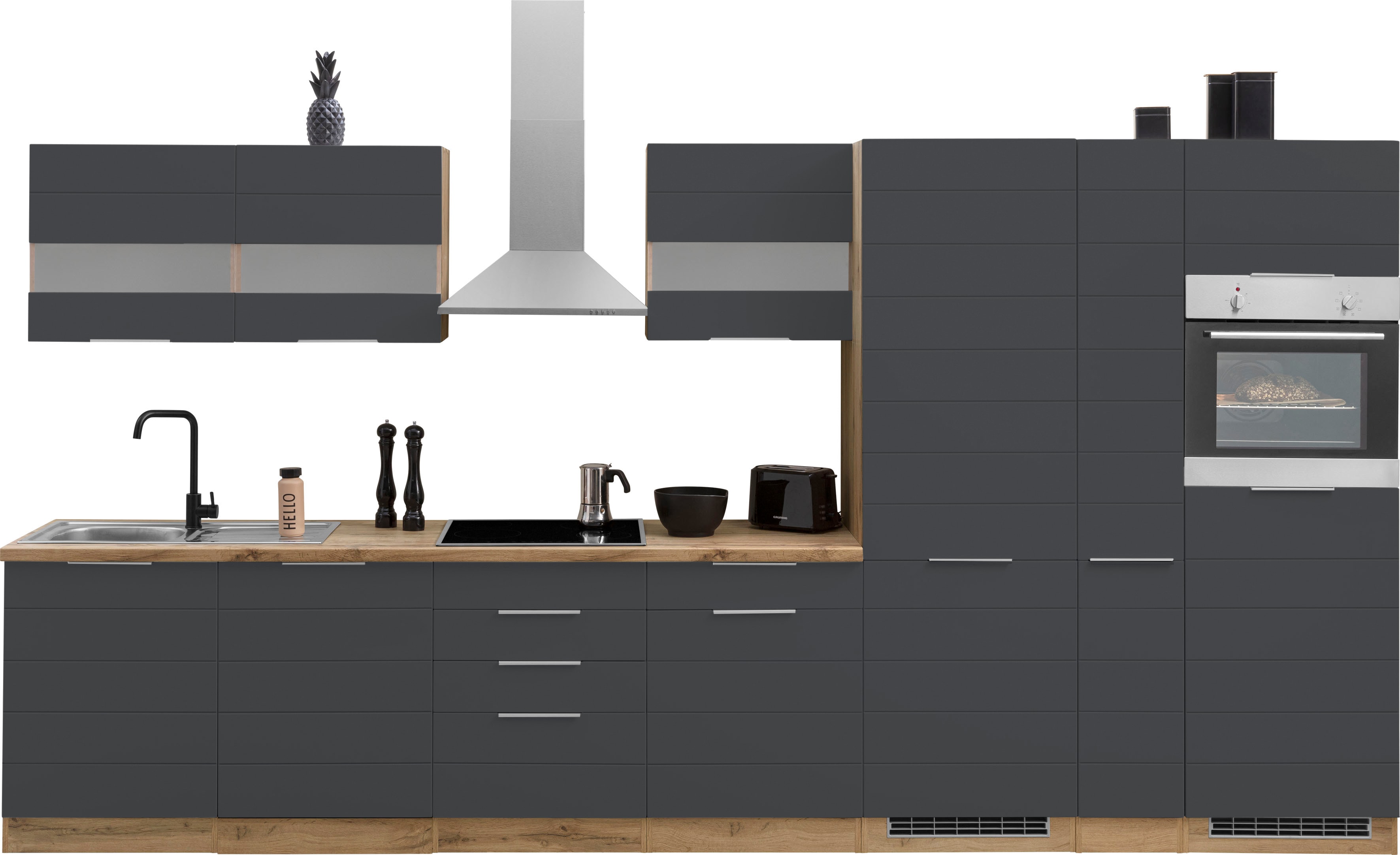 KOCHSTATION Küchenzeile "KS-Luhe" 390 cm breit, wahlweise mit oder ohne E-G günstig online kaufen