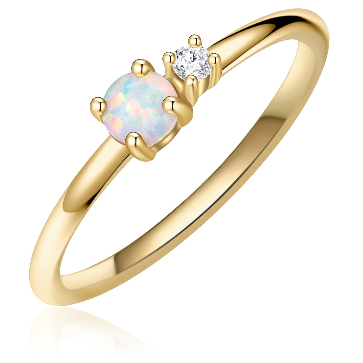 GLANZSTÜCKE MÜNCHEN GSM1664 Multistone Ring Yellow Gold Size 54 2