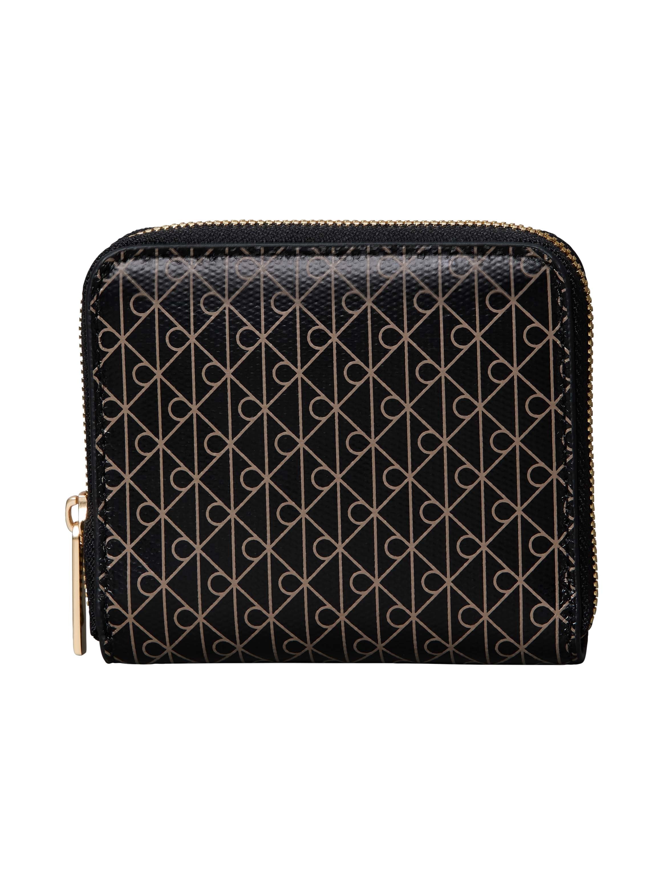 Calvin Klein Geldbörse »AOP SQUARE ZIP AROUND« Geldbeutel, Damen Portemonnaie mit Monogramm-Print