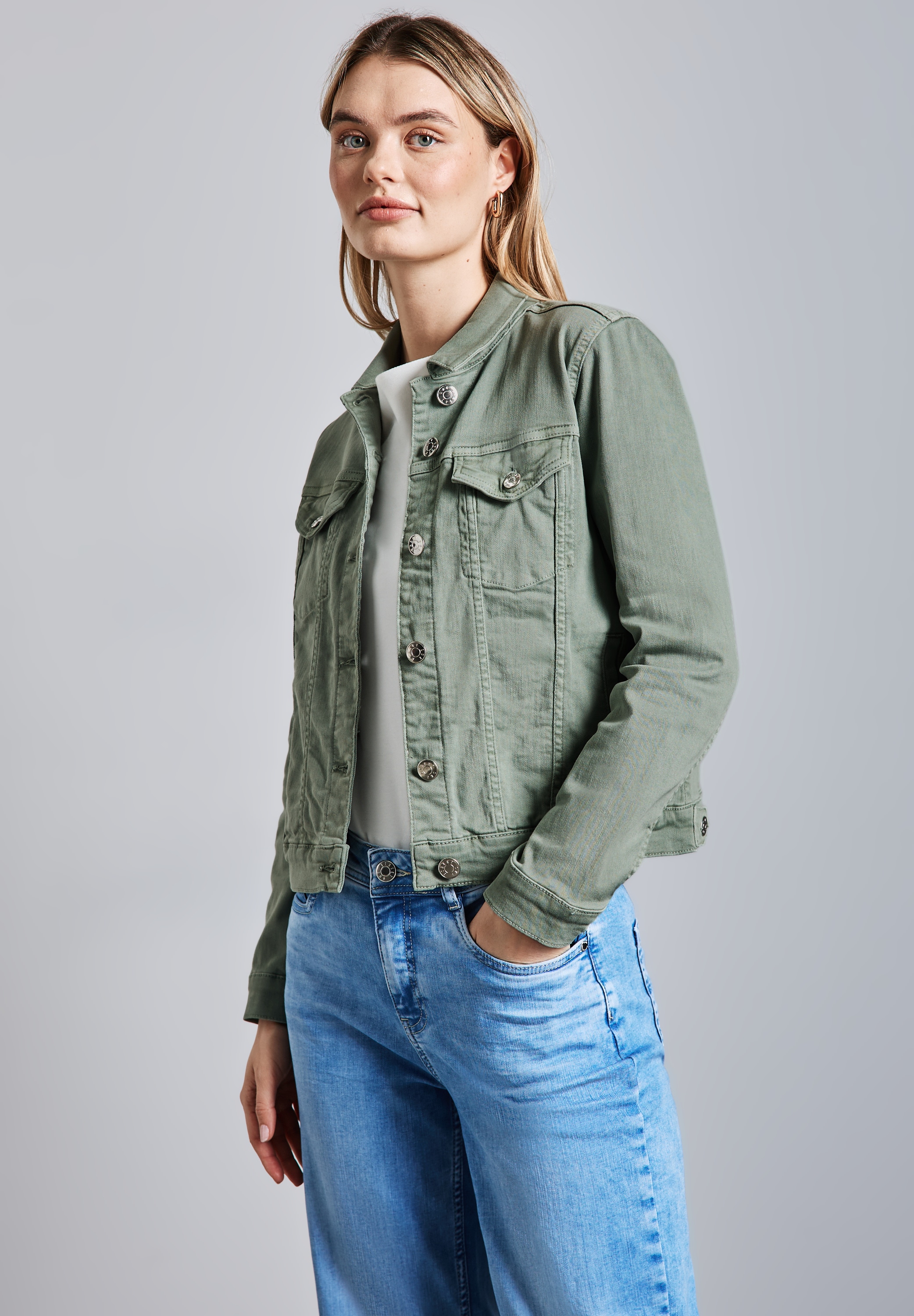 STREET ONE Jeansjacke, ohne Kapuze, mit Kragen