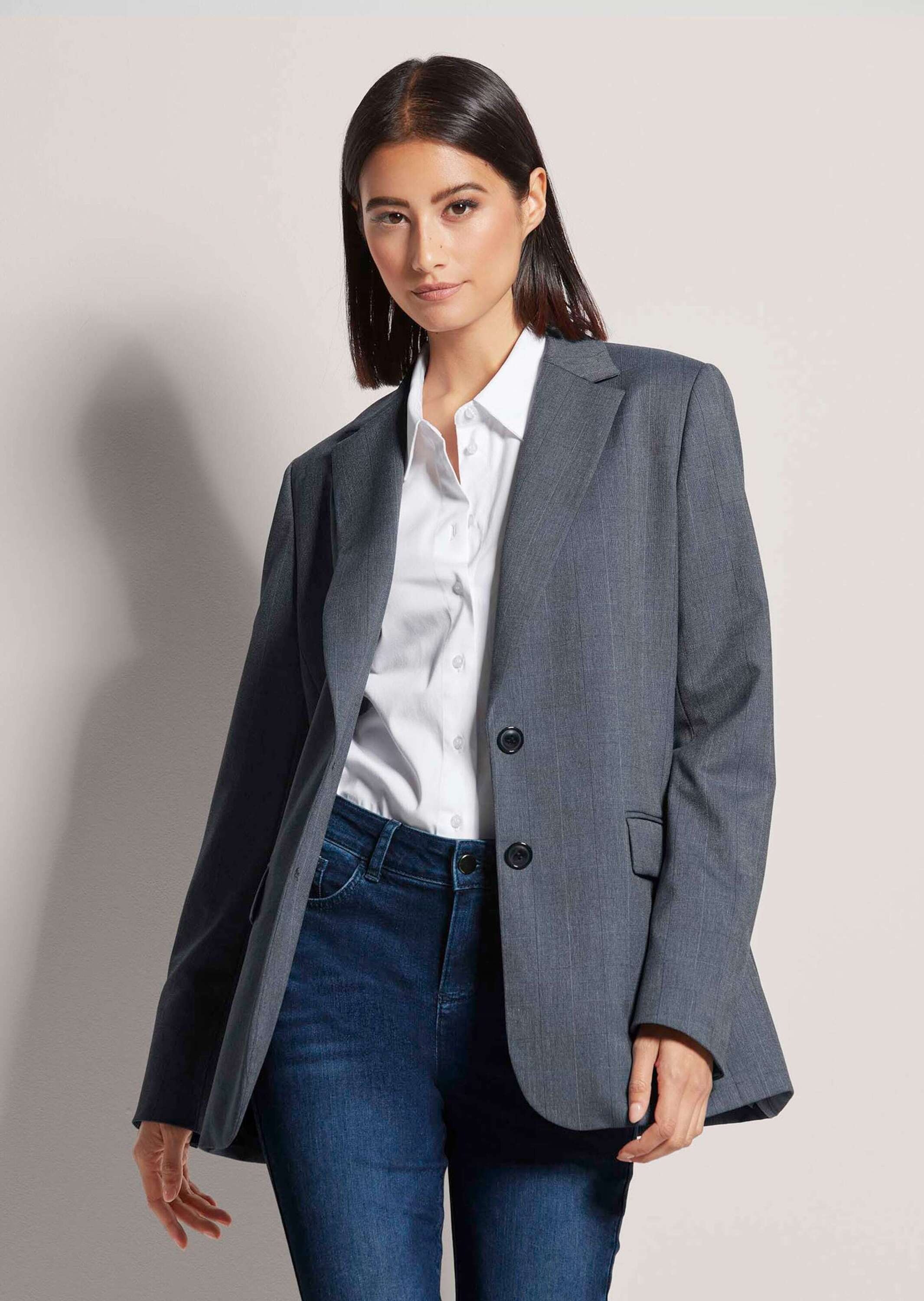 MADELEINE Jackenblazer "Blazer Legerer Longblazer mit dezentem Karomuster" günstig online kaufen