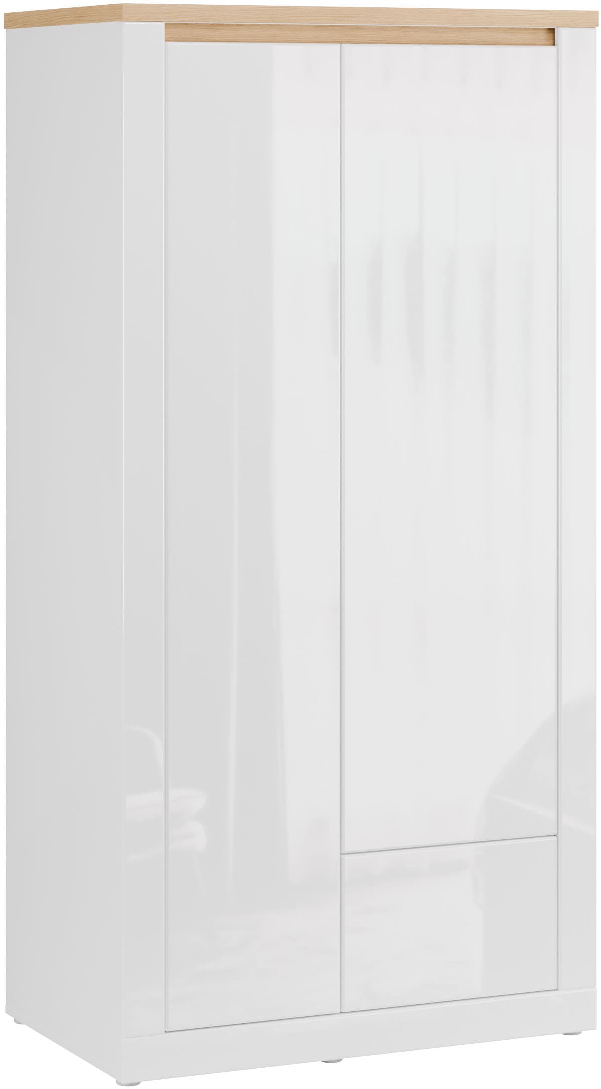FORTE Kleiderschrank "grifflos, Push to Open, Front glänzend" B/H/T 96,4/192,2/59,7 cm inklusive Beleuchtung
