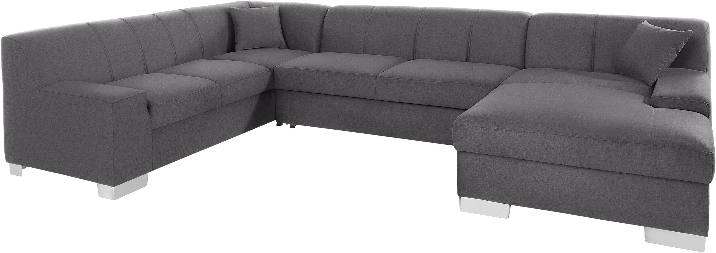 Thumbnail - DOMO collection Wohnlandschaft "Bero, elegant und zeitlos, flache Armlehnen, Breite 328cm, U-Form" fester Sitzkomfort, w...