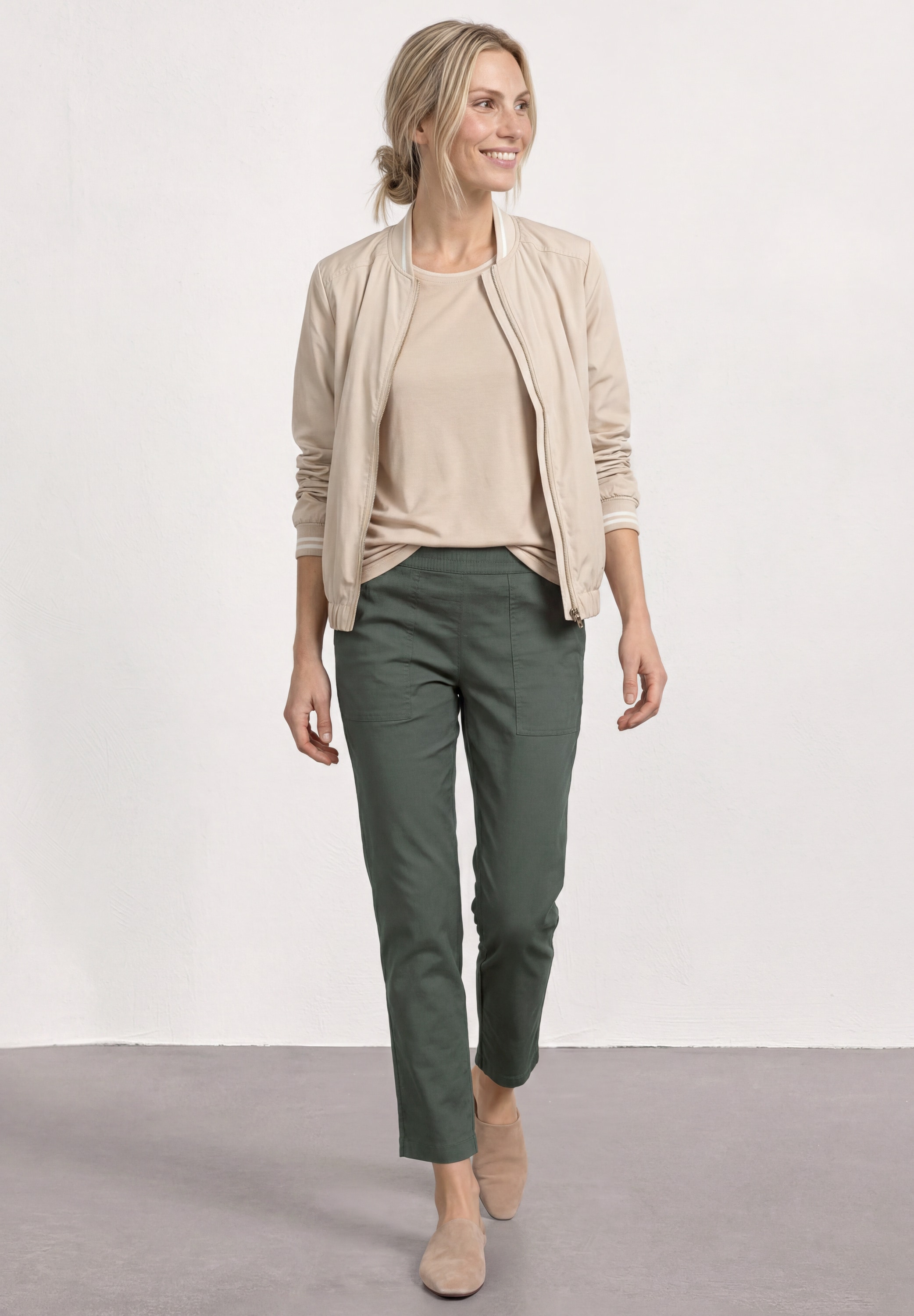 STREET ONE Stoffhose  im elastischen Materialmix