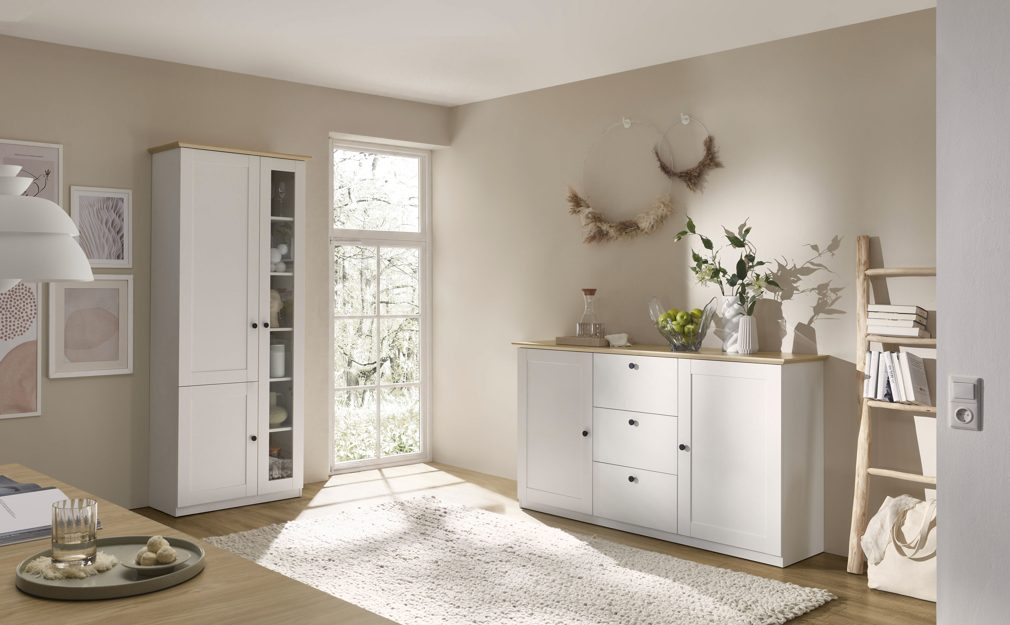 OTTO home Wohnwand "Brest, Anbauwand im Landhausstil, Komplettset, Wohnzimmer-Set" Set, 2 Stk. tlg.