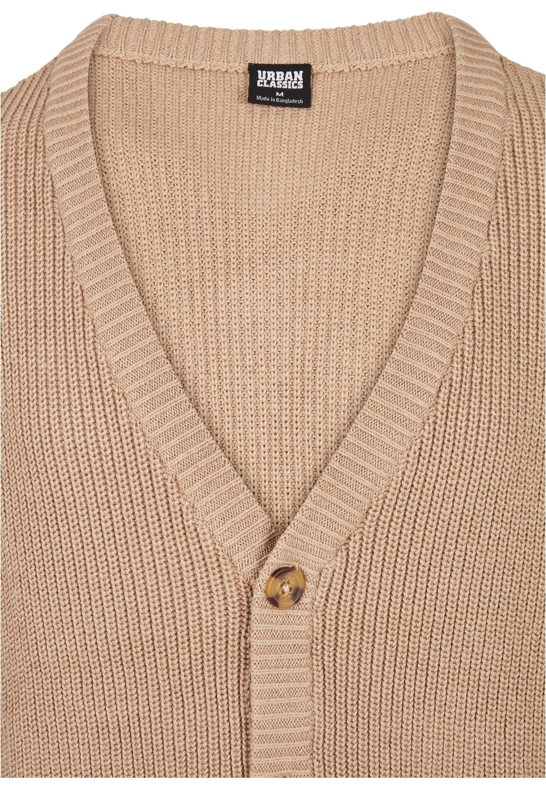 URBAN CLASSICS Strickfleecejacke »Urban Classics Herren Boxy Cardigan«, (1 St.), ohne Kapuze