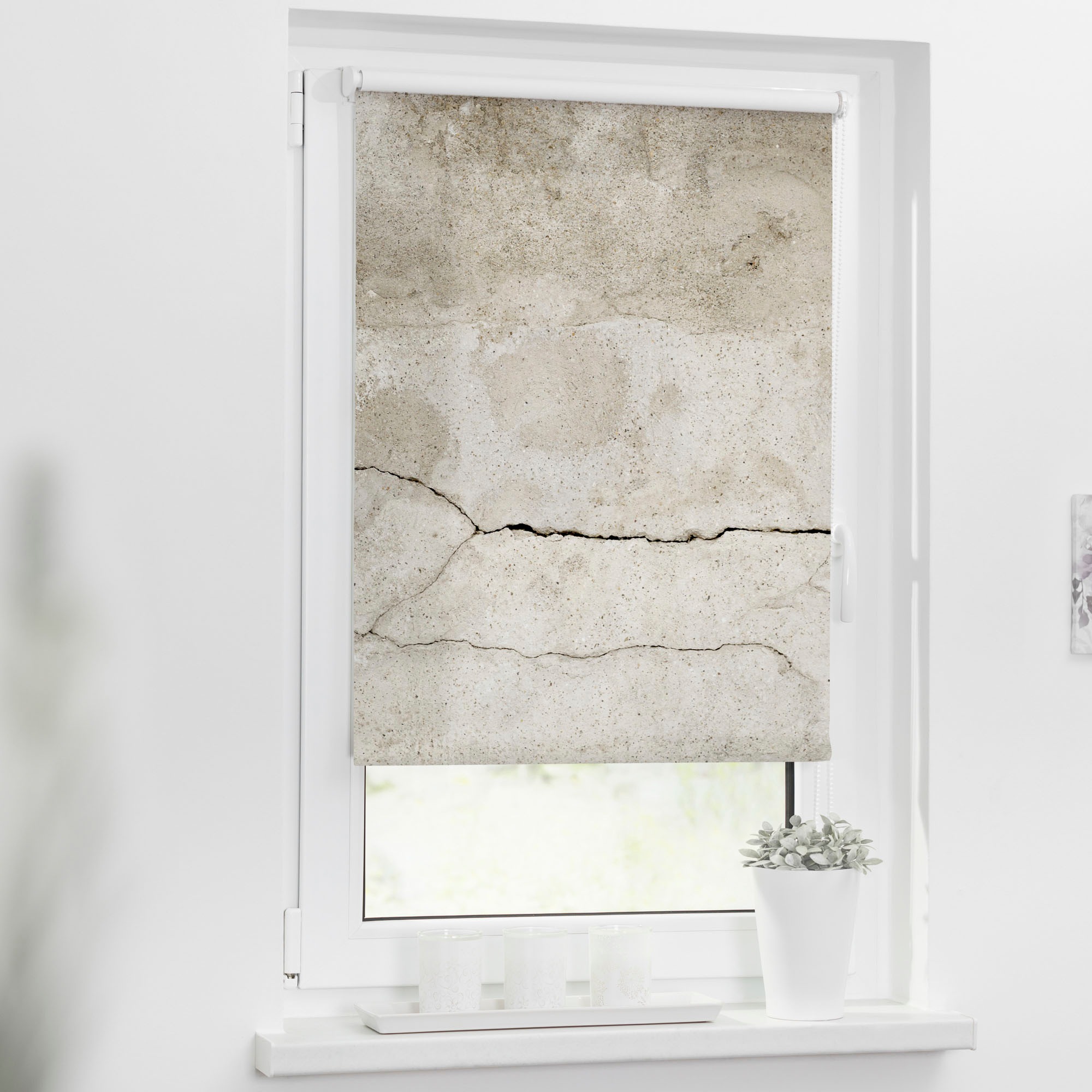 LICHTBLICK ORIGINAL Seitenzugrollo "Klemmfix Motiv Beton" Lichtschutz ohne günstig online kaufen