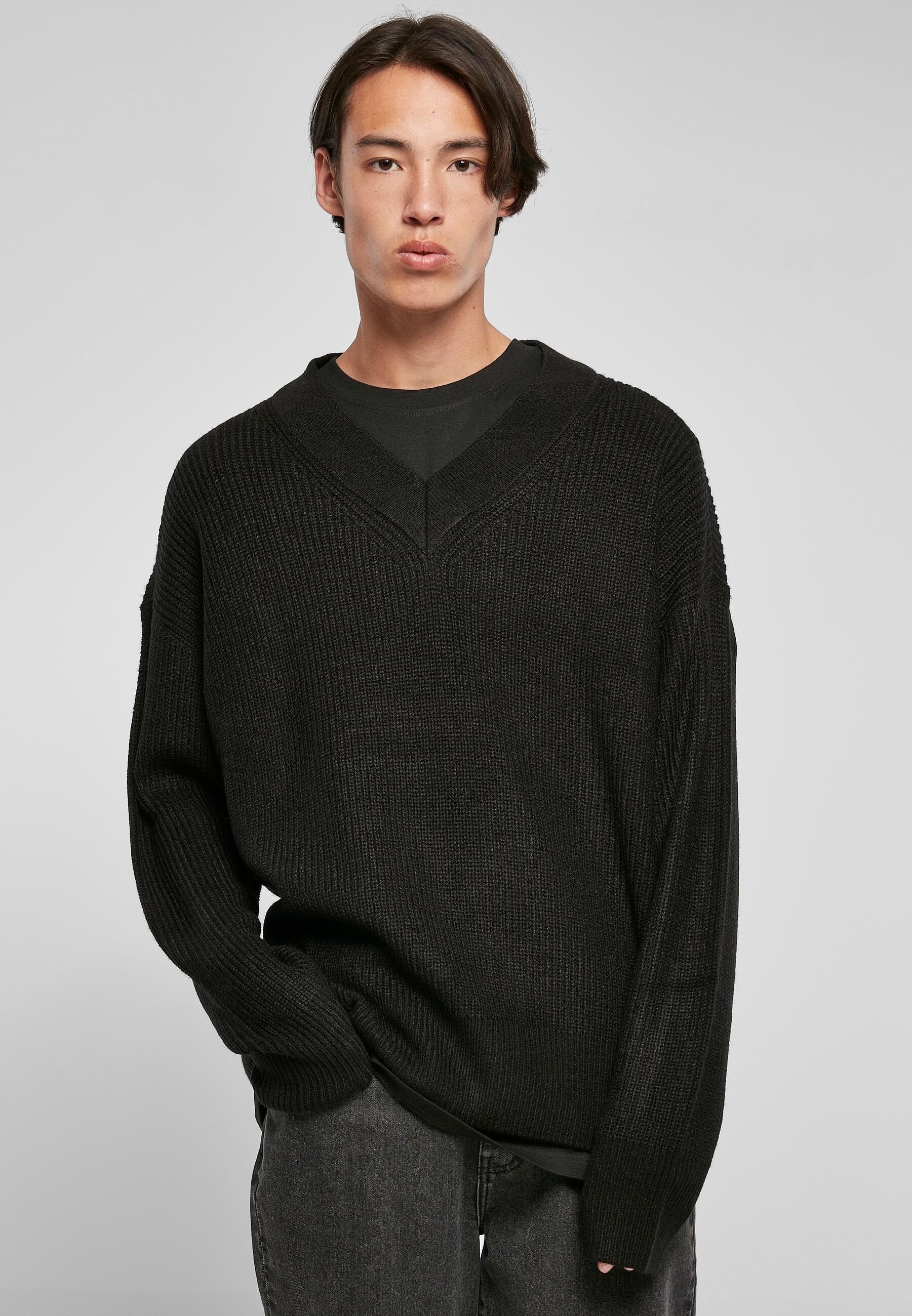URBAN CLASSICS Strickpullover »Urban Classics Herren V-Neck Cardigan«, (1 tlg.)