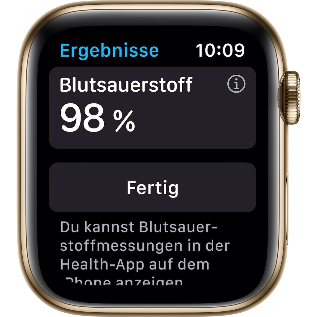 Apple Watch »Series 6 GPS + Cellular, Edelstahlgehäuse mit Milanaise Armband 44mm«, (Watch OS inkl. Ladestation (magnetisches Ladekabel)
