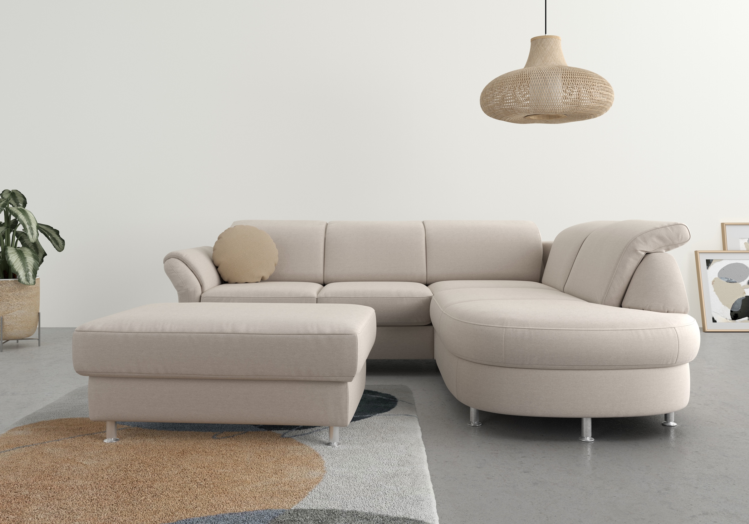 sit&more Ecksofa "Apulia L-Form" wahlweise Schlaffunktion, Bettkasten und Kopf- und Armteilverstellung