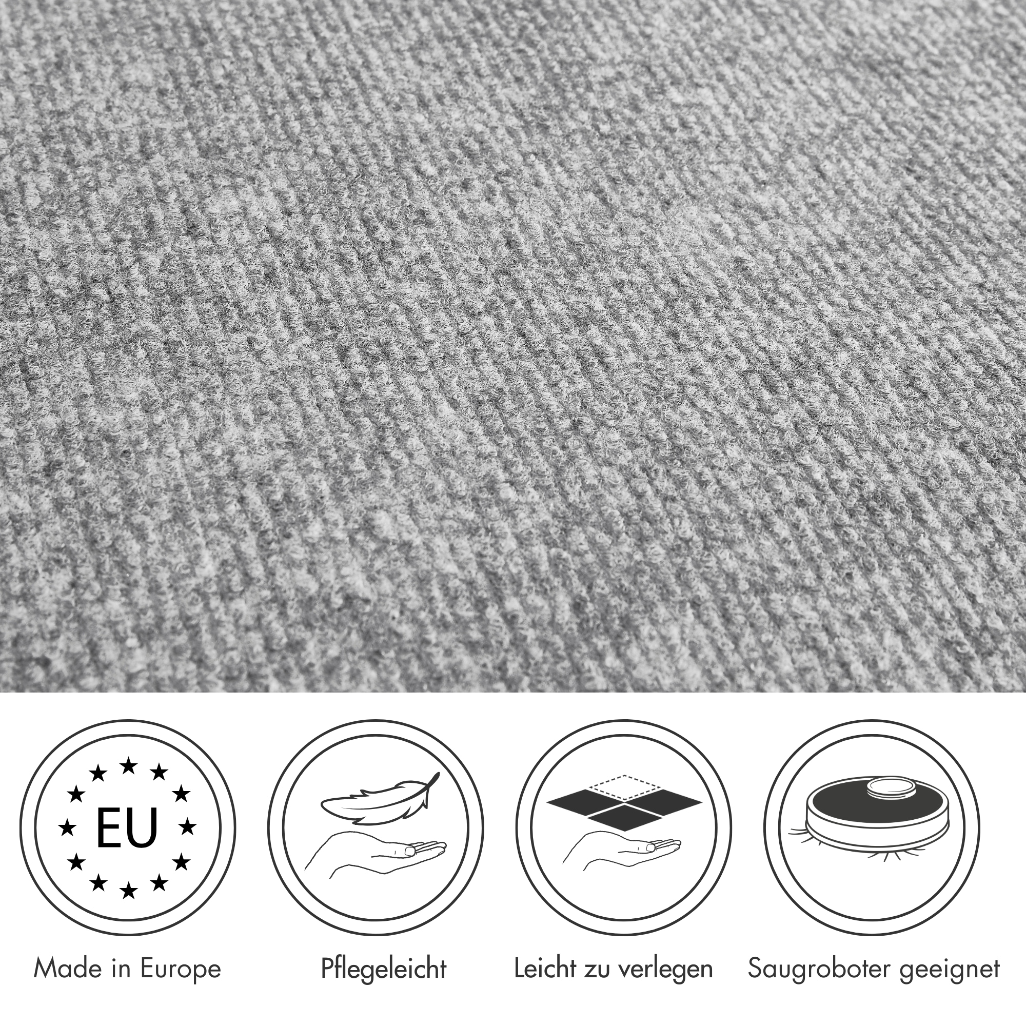 Andiamo Teppichboden »Milo, Nadelfilz, Made in Belgium«, rechteckig, 2,5 mm Höhe, Uni Farben, Breite 100 cm oder 200 cm, Wohnzimmer, strapazierfähig